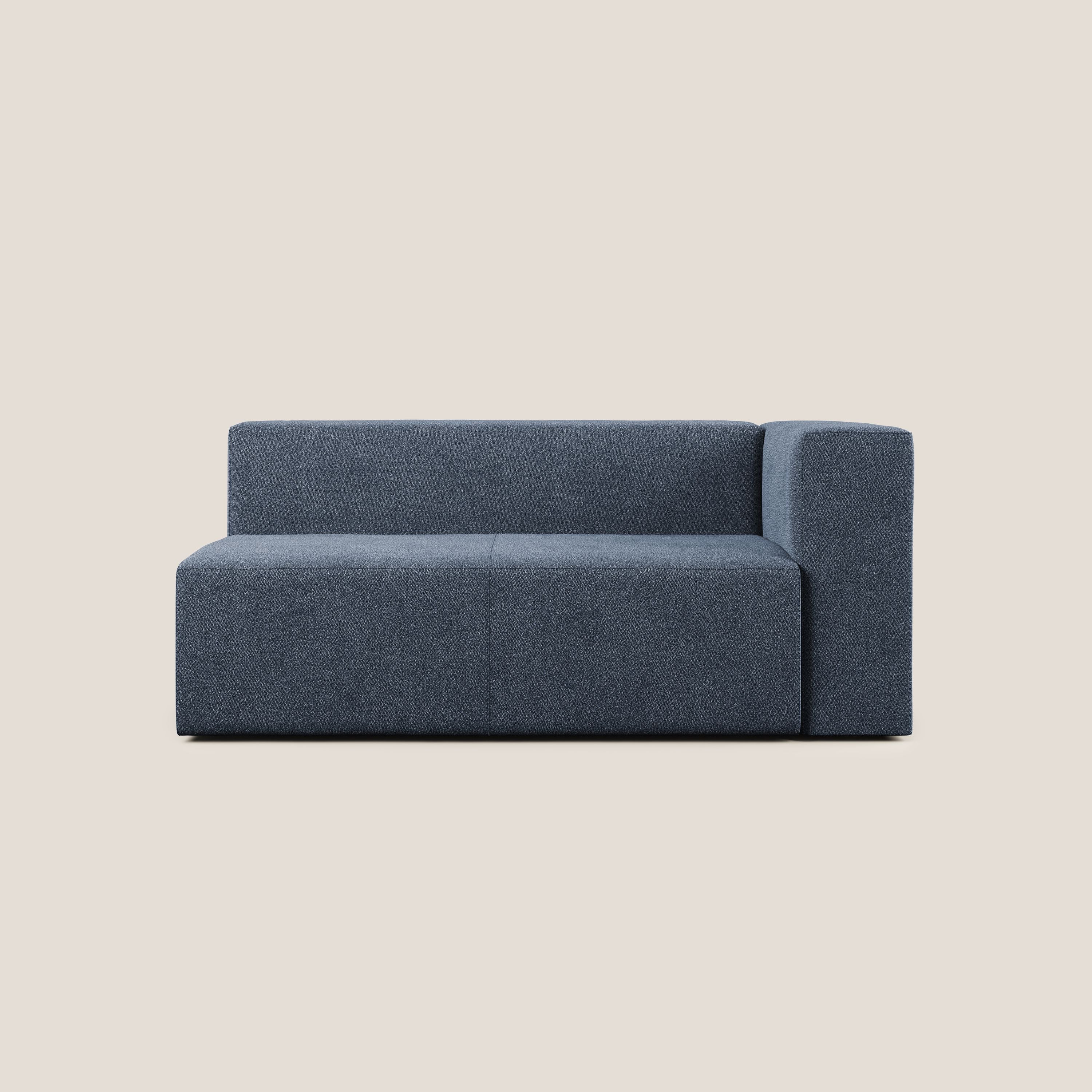 Nettuno modulo angolo/laterale maxi in morbido tessuto bouclè T07 blu - divani.store