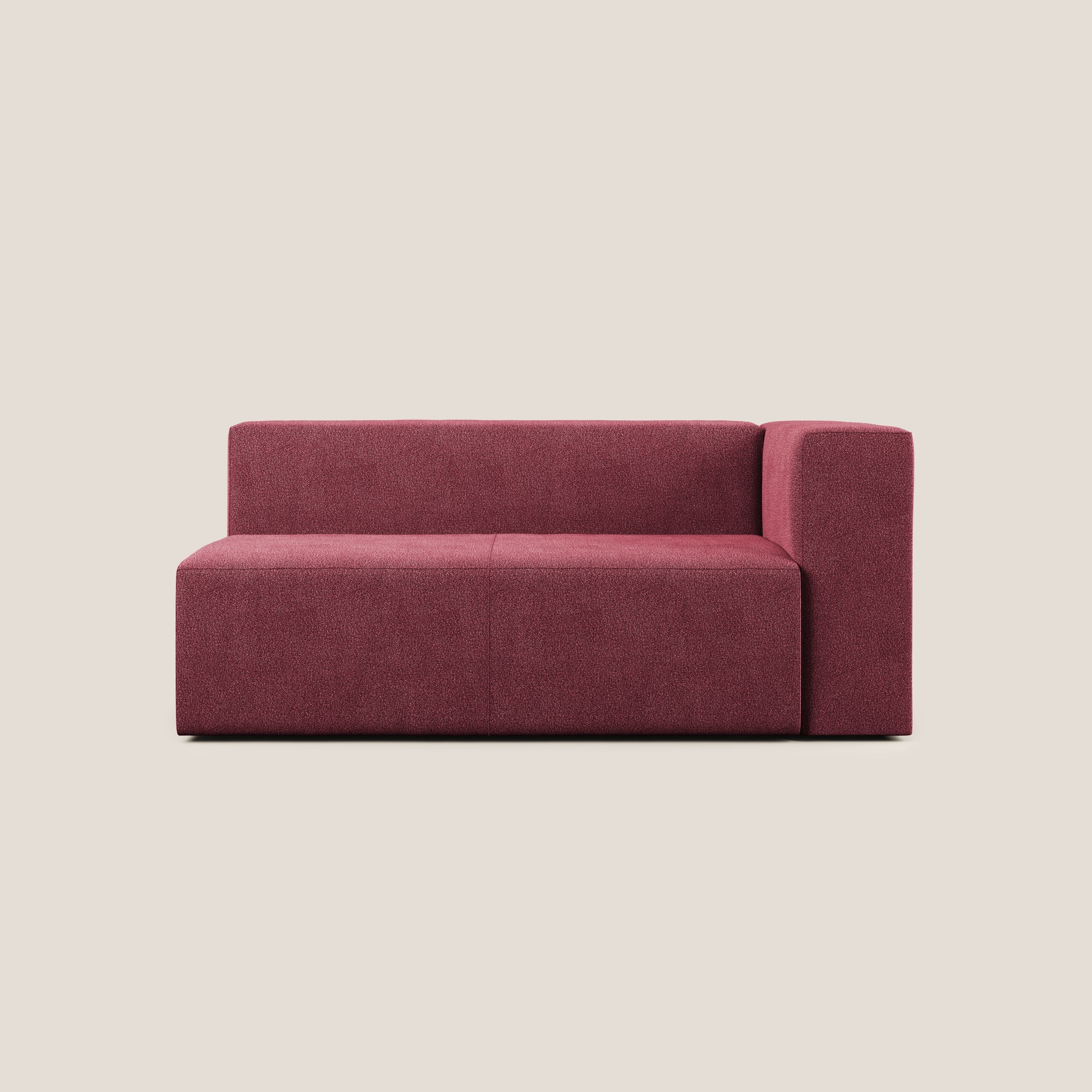 Nettuno modulo angolo/laterale maxi in morbido tessuto bouclè T07 rosso - divani.store