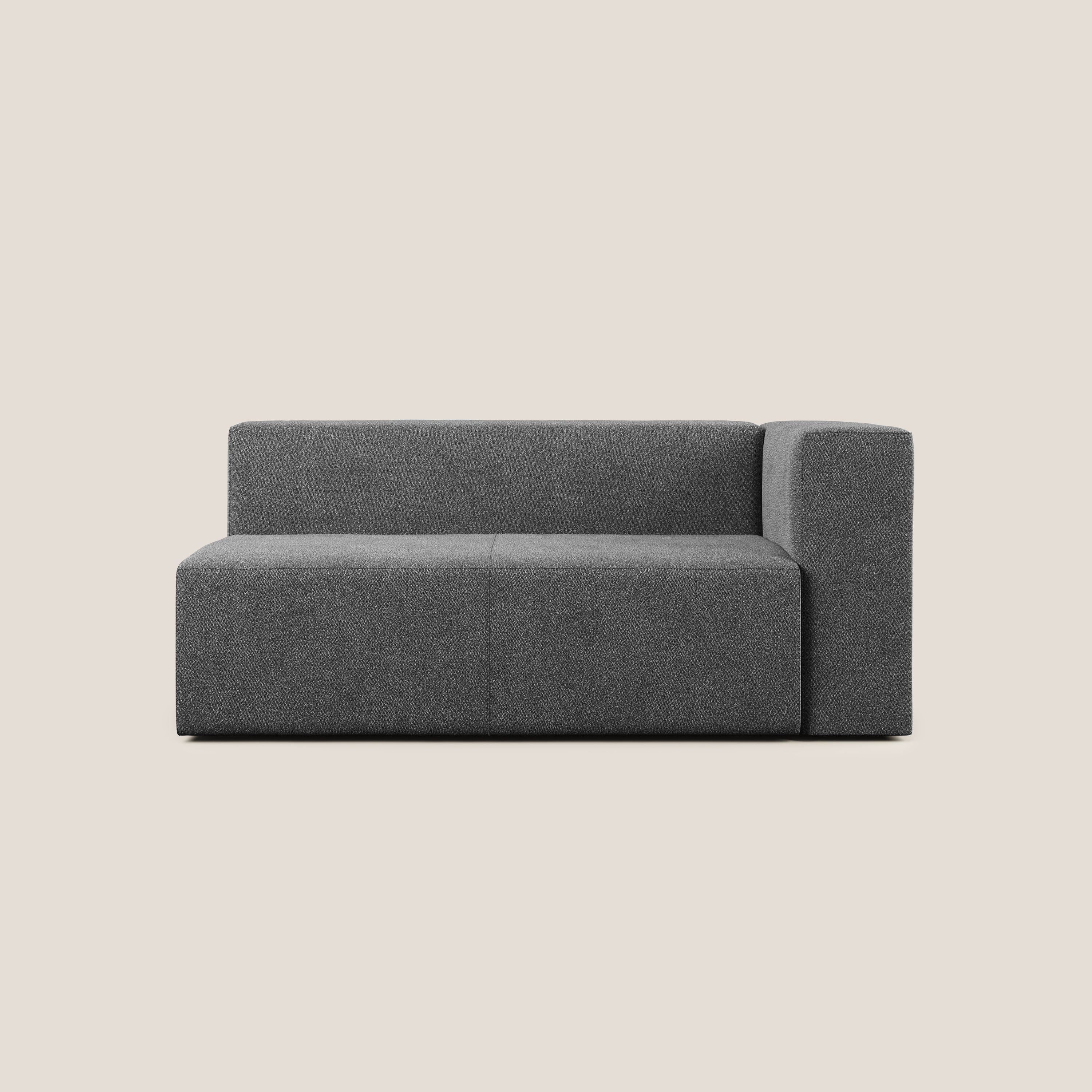 Nettuno modulo angolo/laterale maxi in morbido tessuto bouclè T07 antracite - divani.store