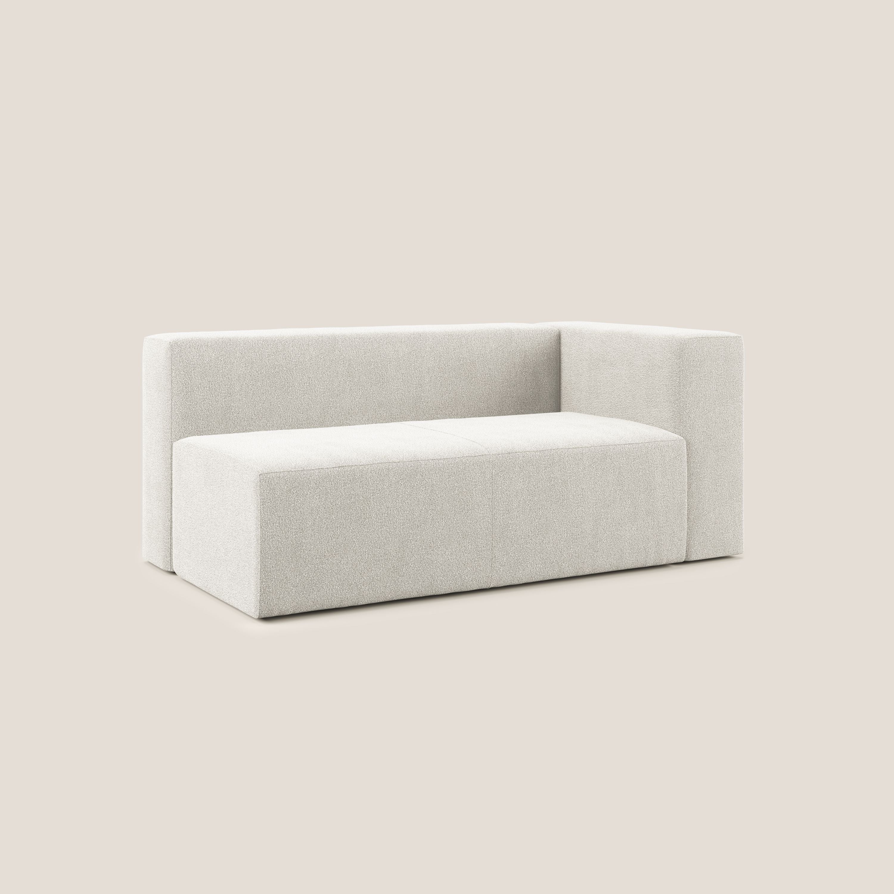 Nettuno modulo angolo/laterale maxi in morbido tessuto bouclè T07 bianco - divani.store