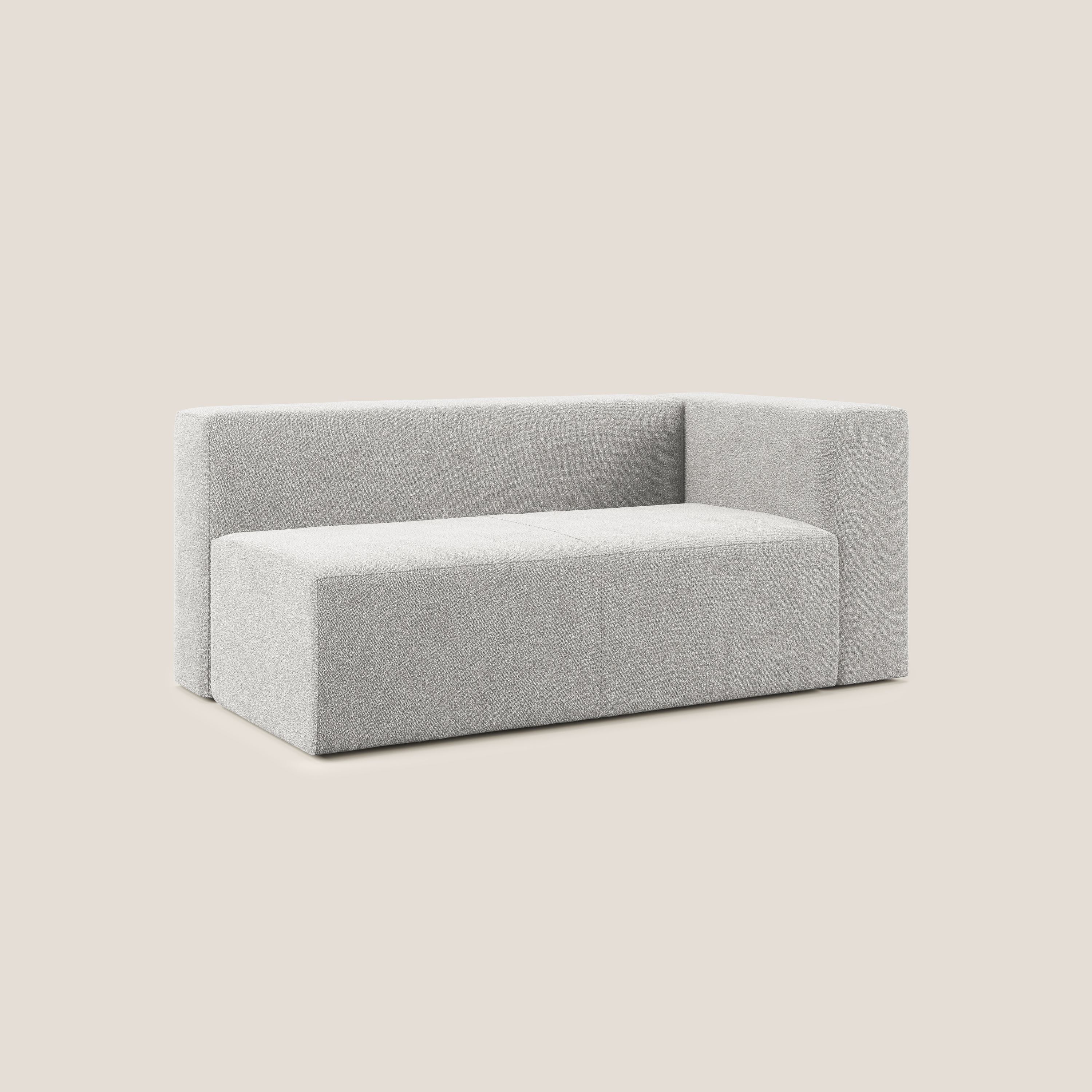 Nettuno modulo angolo/laterale maxi in morbido tessuto bouclè T07 grigio - divani.store