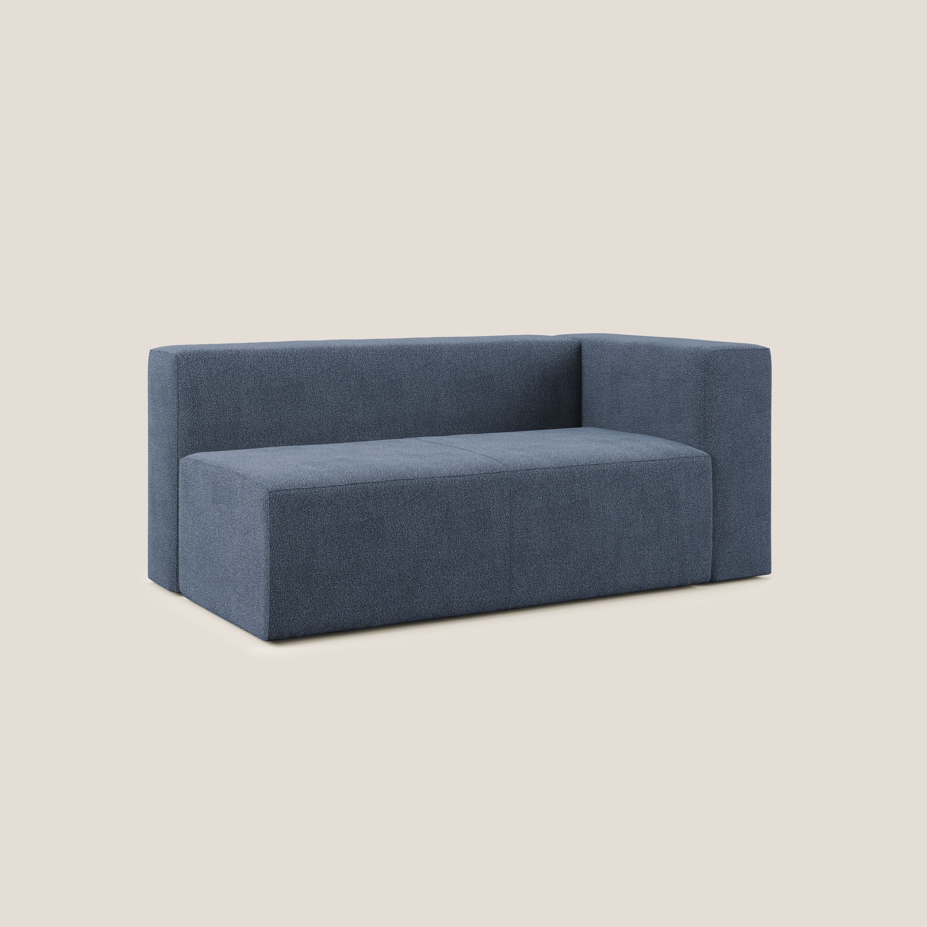 Nettuno modulo angolo/laterale maxi in morbido tessuto bouclè T07 blu - divani.store
