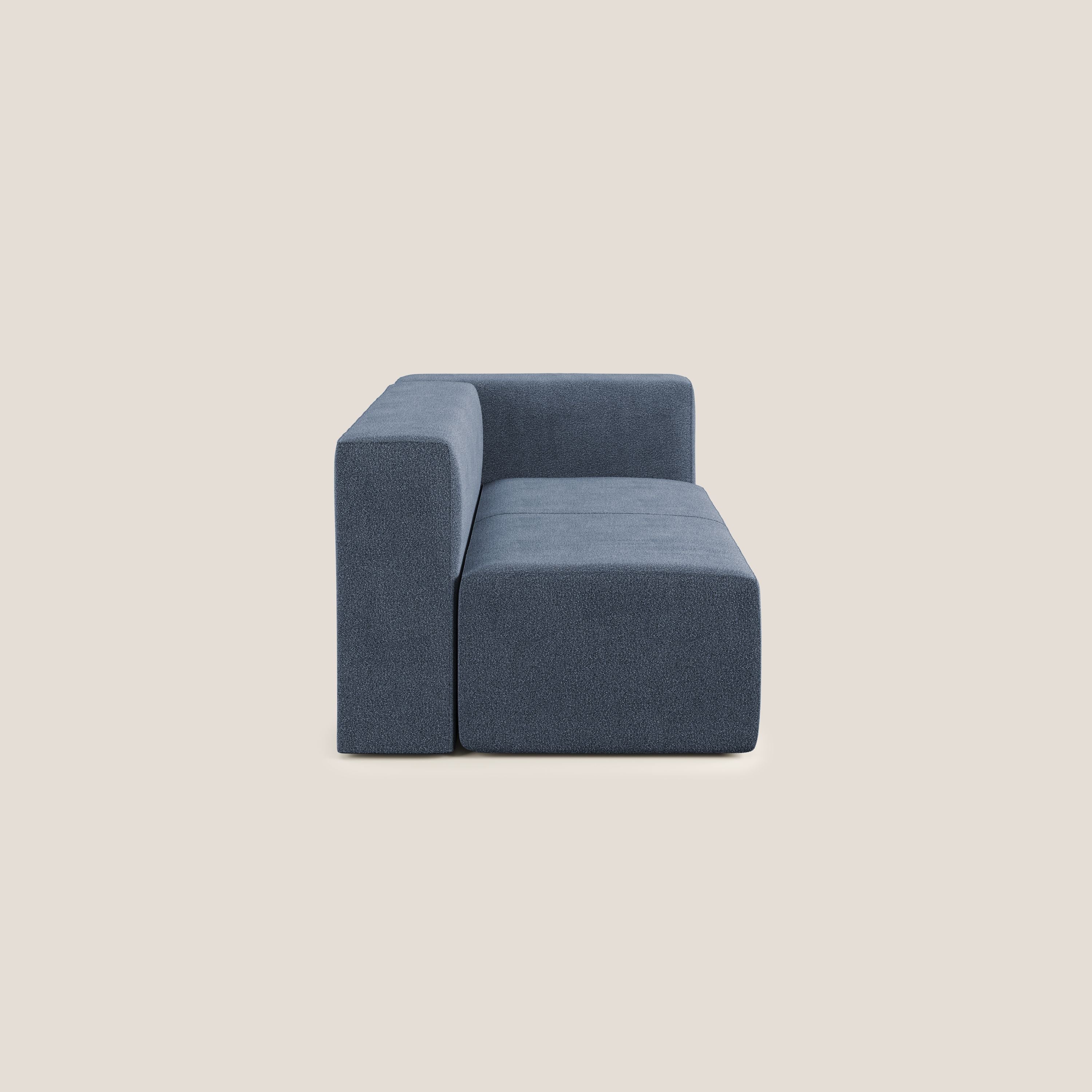 Nettuno modulo angolo/laterale maxi in morbido tessuto bouclè T07 blu - divani.store