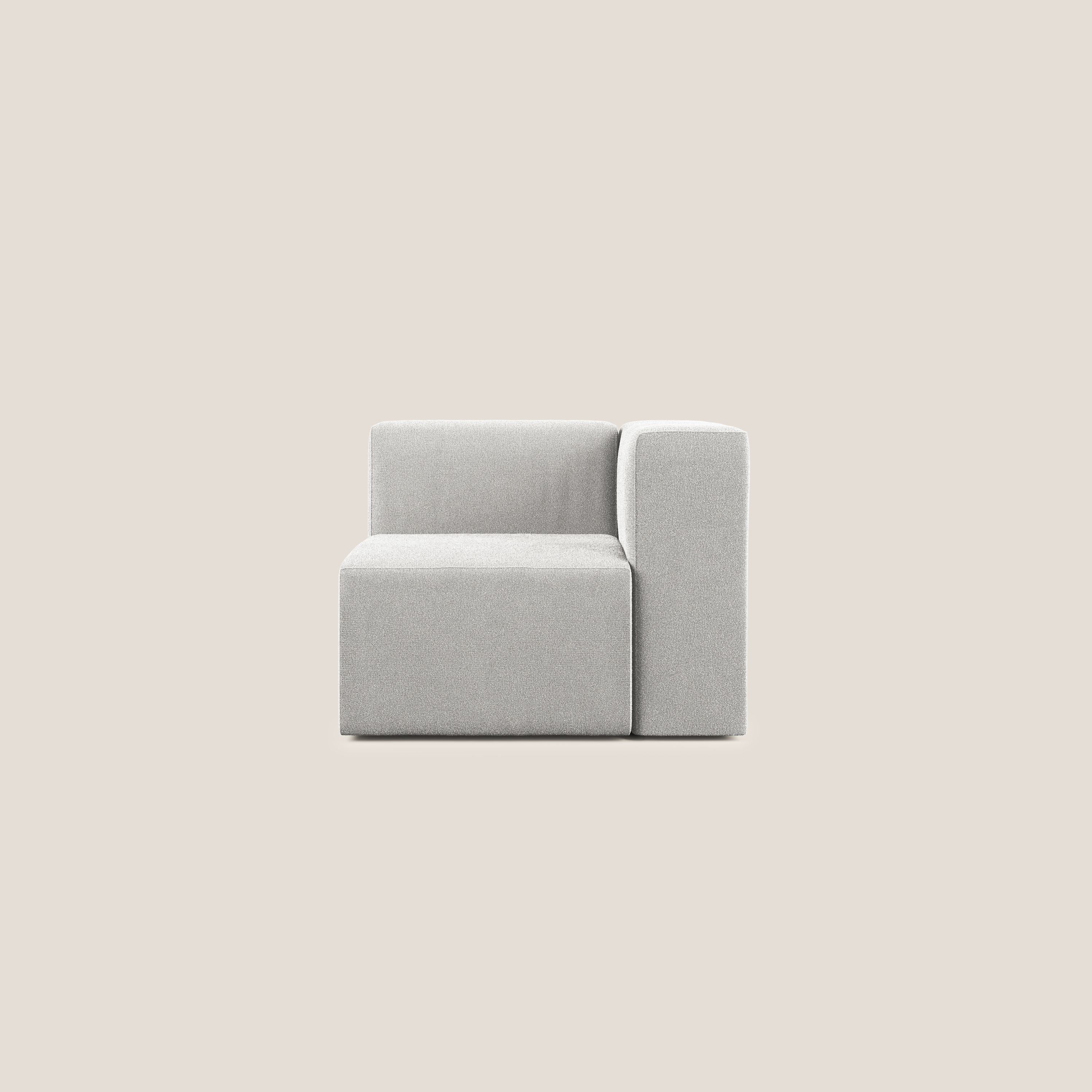 Nettuno modulo angolo/laterale in morbido tessuto bouclè T07 grigio - divani.store