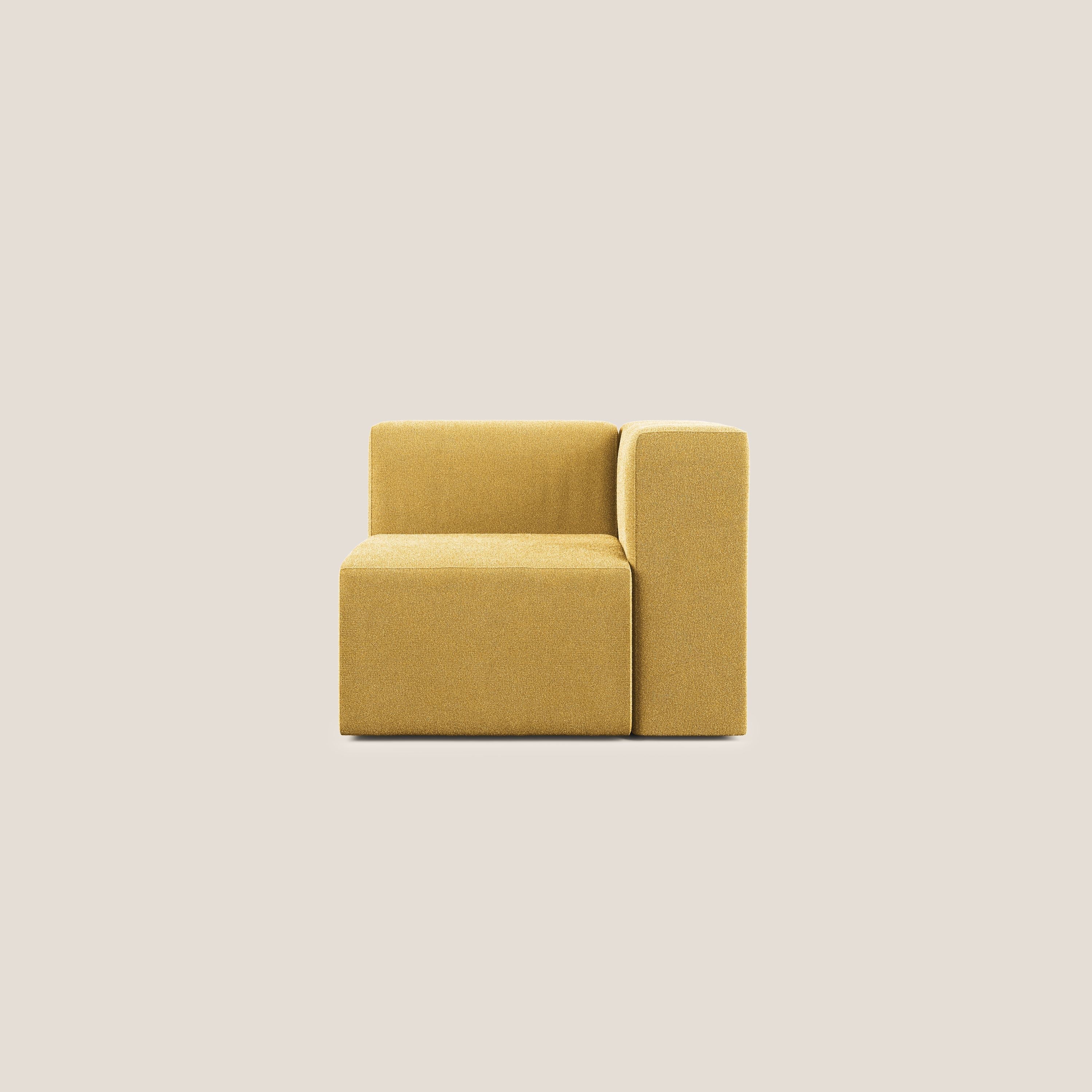 Nettuno modulo angolo/laterale in morbido tessuto bouclè T07 giallo - divani.store