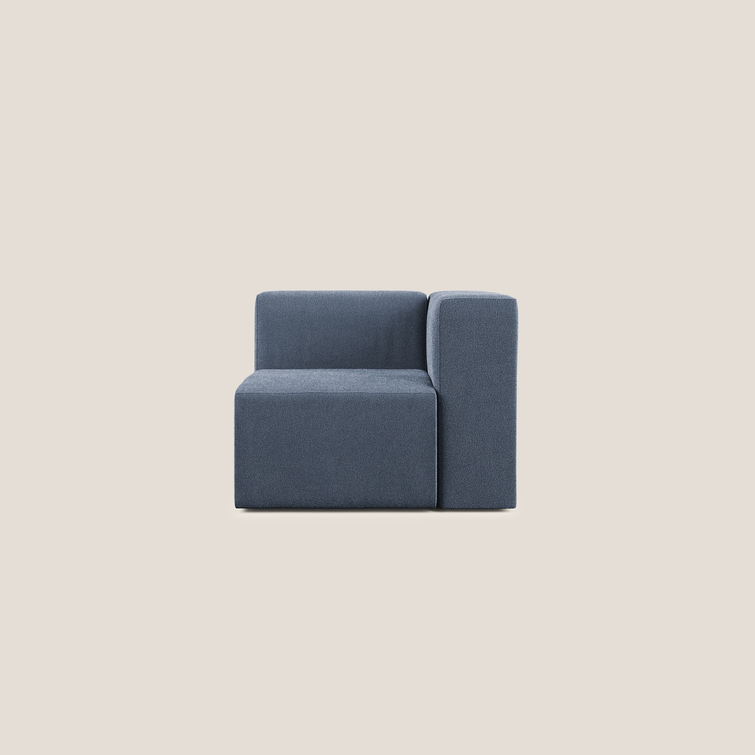 Nettuno modulo angolo/laterale in morbido tessuto bouclè T07 blu - divani.store