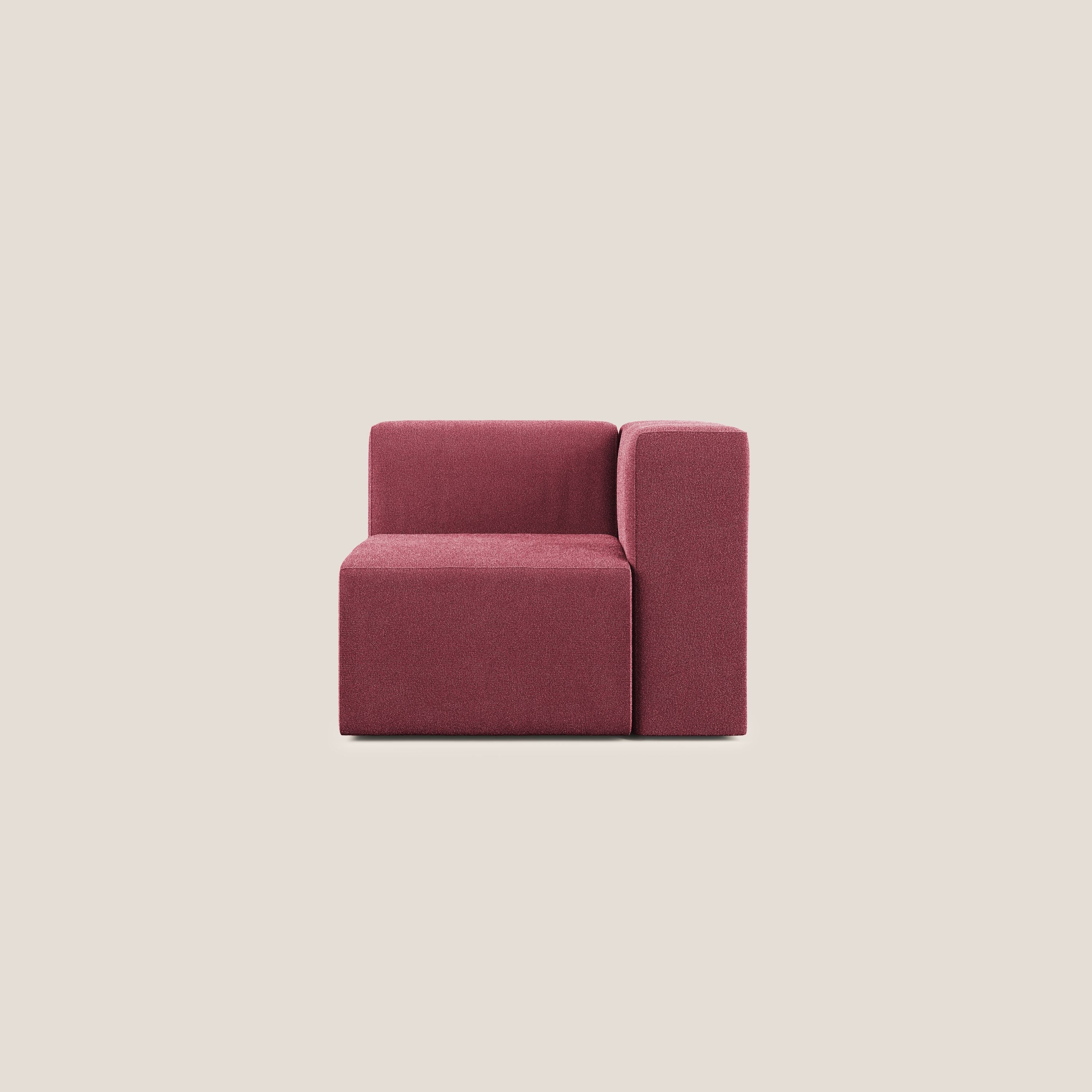 Nettuno modulo angolo/laterale in morbido tessuto bouclè T07 rosso - divani.store