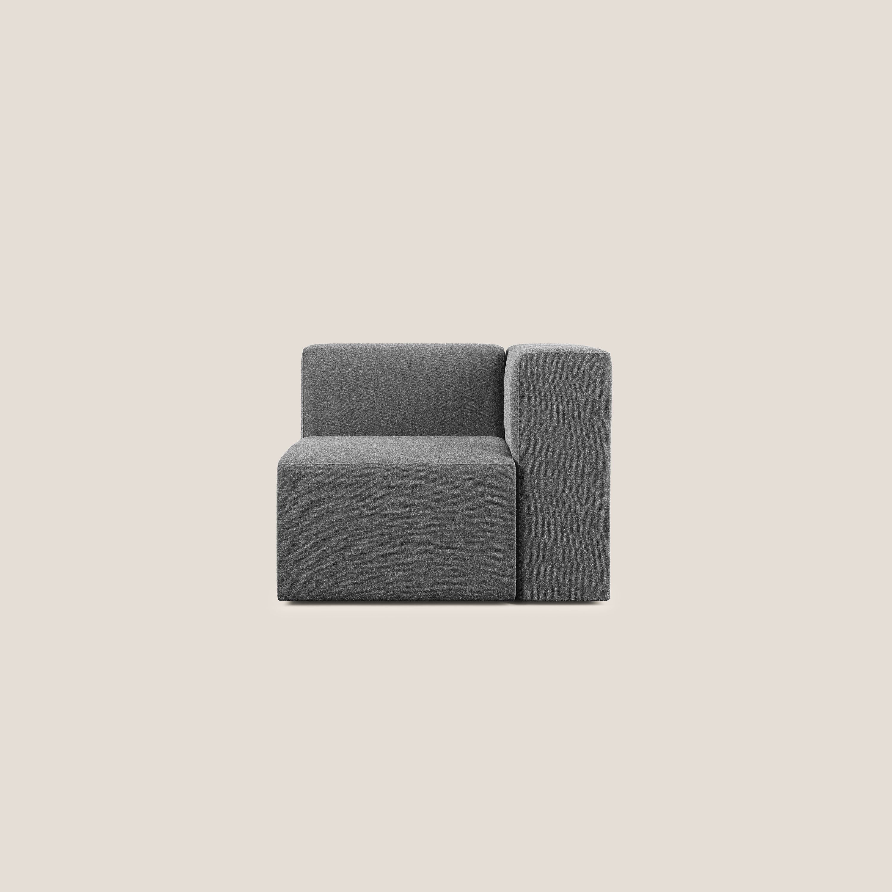 Nettuno modulo angolo/laterale in morbido tessuto bouclè T07 antracite - divani.store