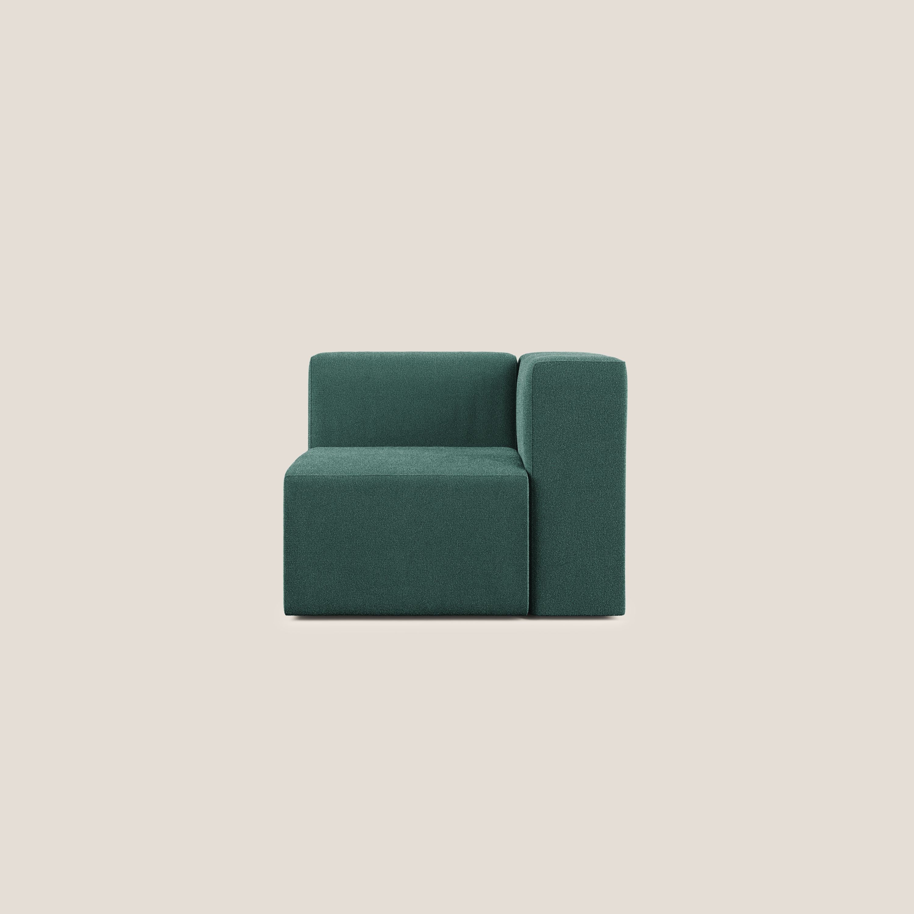Nettuno modulo angolo/laterale in morbido tessuto bouclè T07 verde - divani.store
