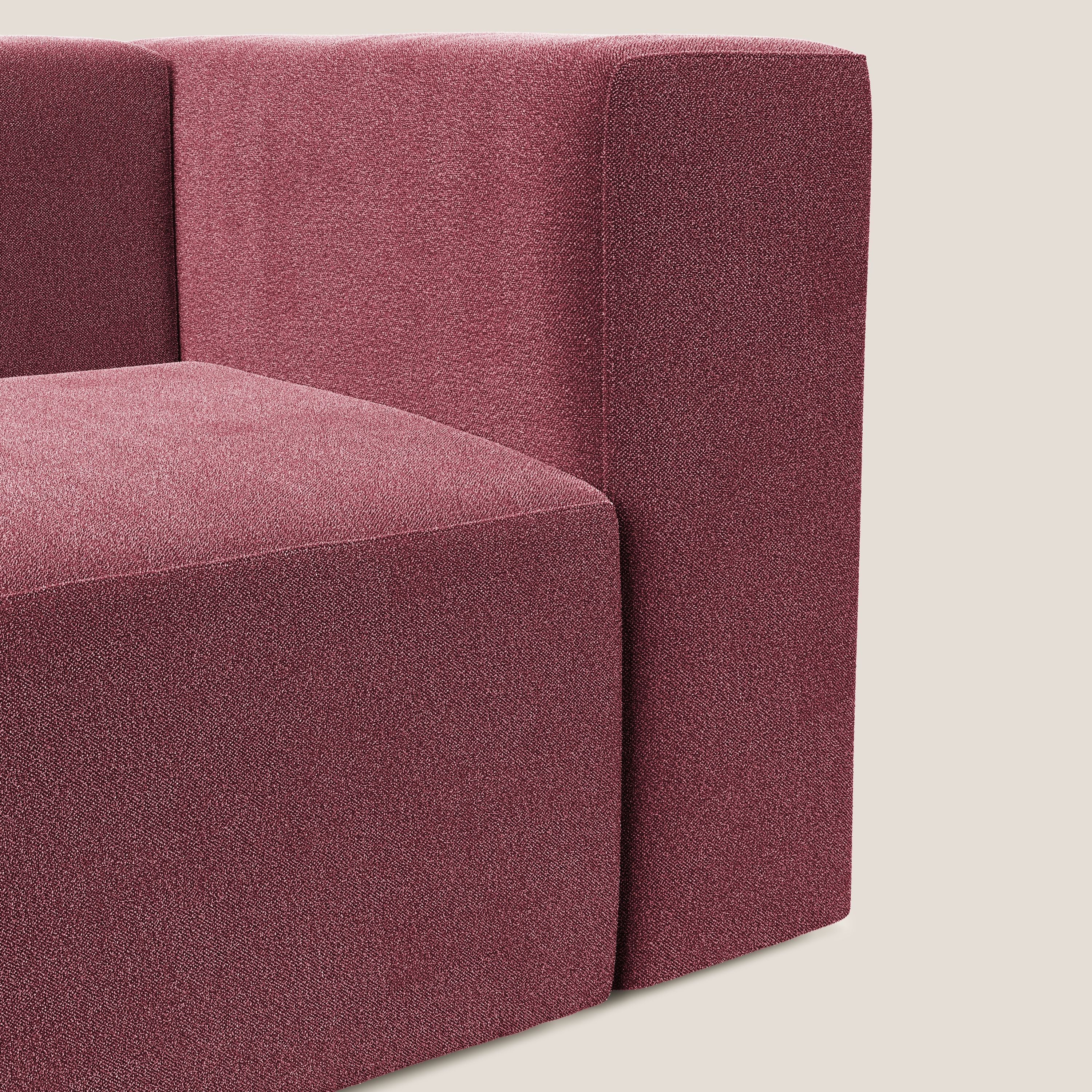 Nettuno modulo angolo/laterale in morbido tessuto bouclè T07 rosso - divani.store