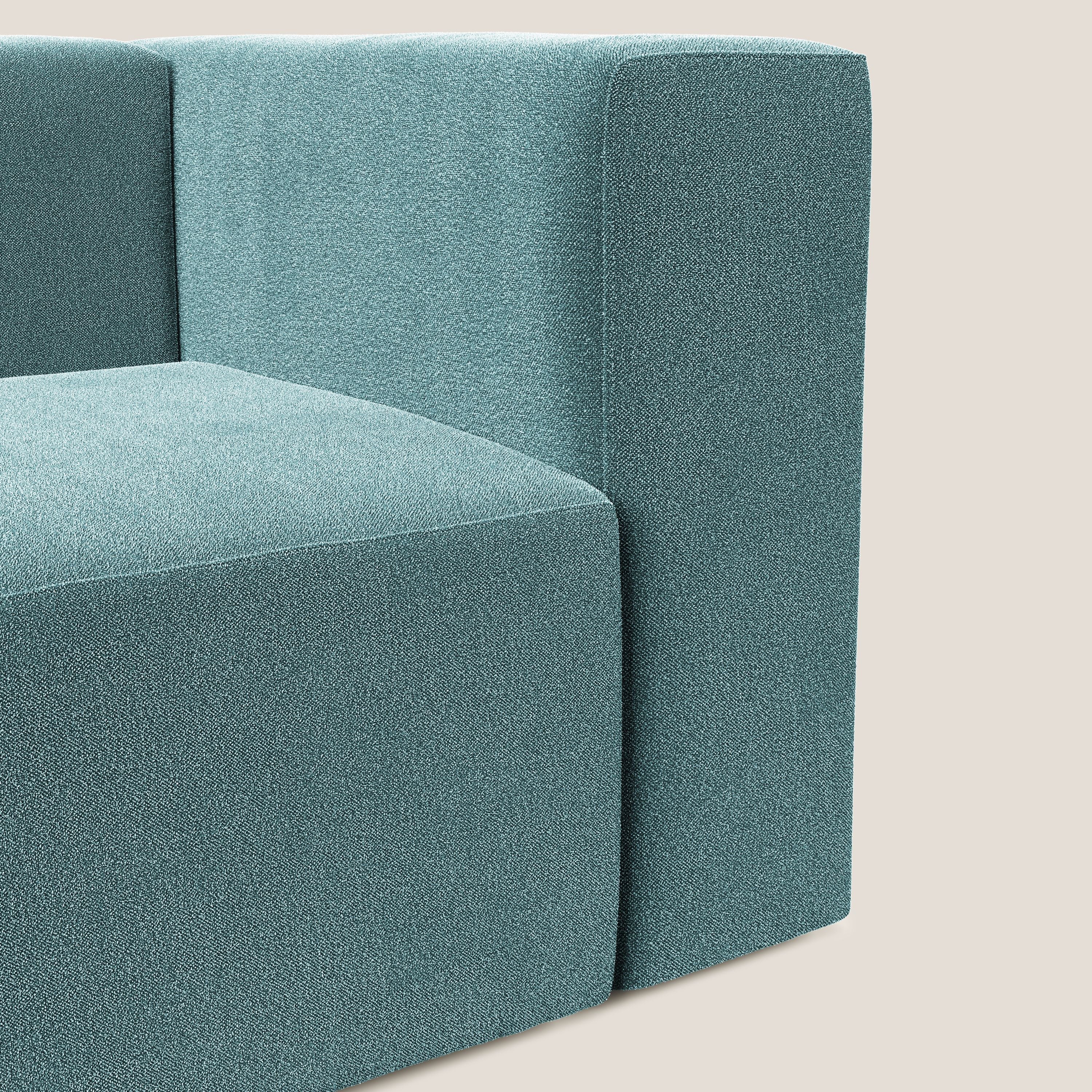Nettuno modulo angolo/laterale in morbido tessuto bouclè T07 azzurro - divani.store