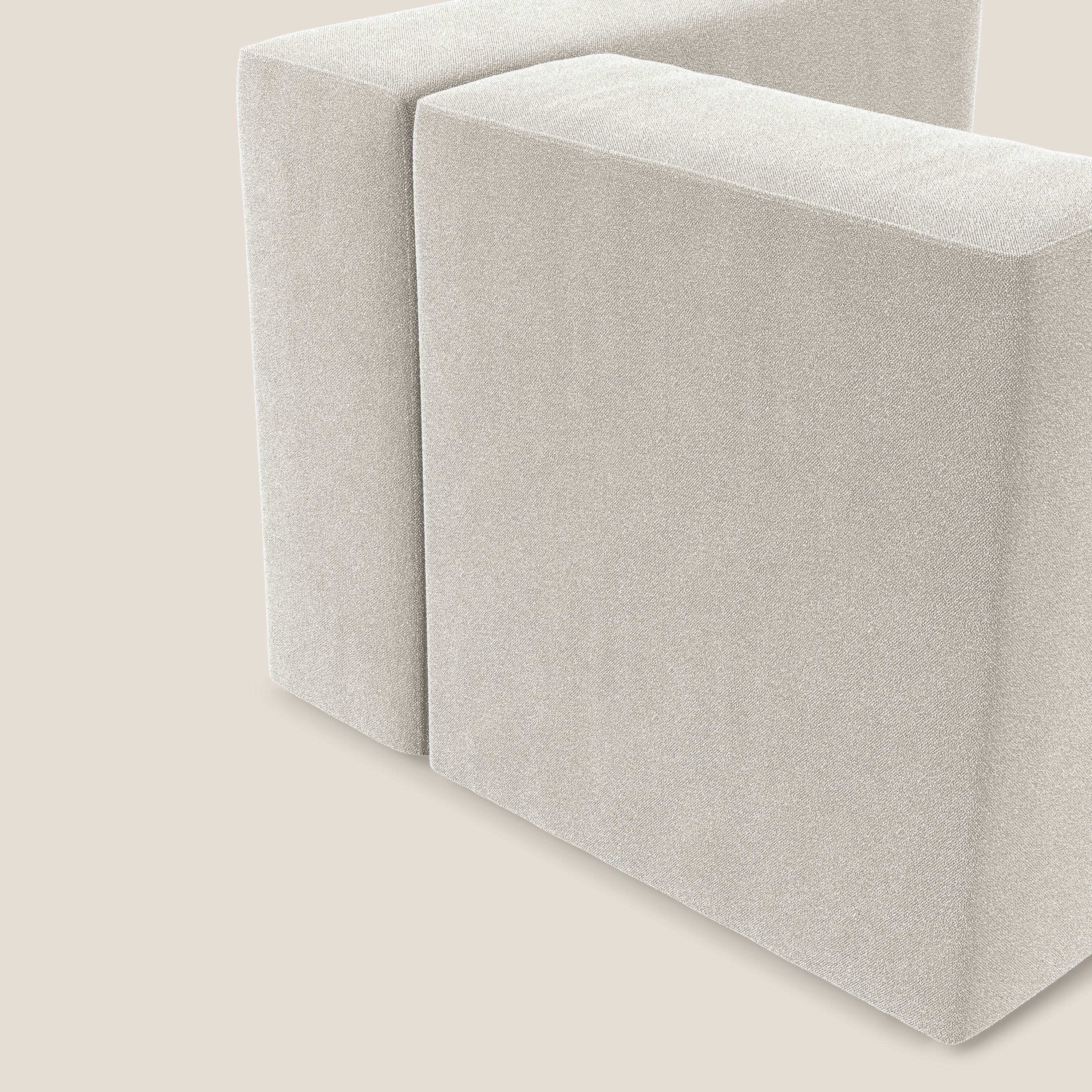 Nettuno modulo angolo/laterale in morbido tessuto bouclè T07 bianco - divani.store
