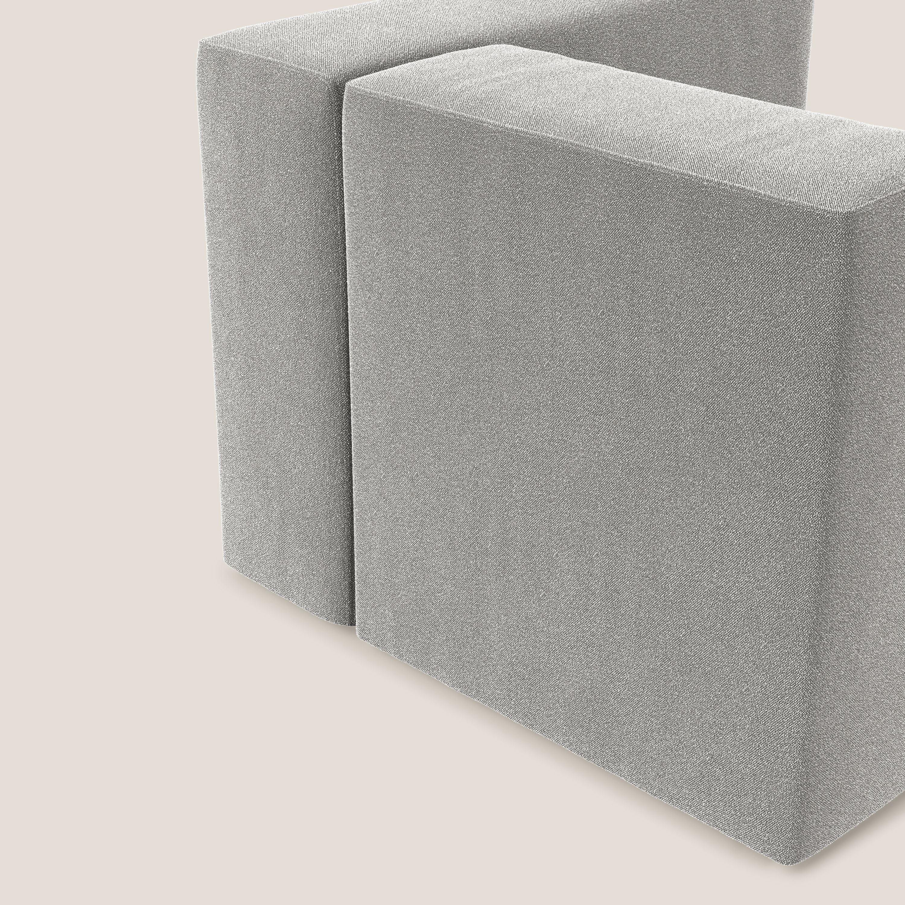 Nettuno modulo angolo/laterale in morbido tessuto bouclè T07 grigio - divani.store