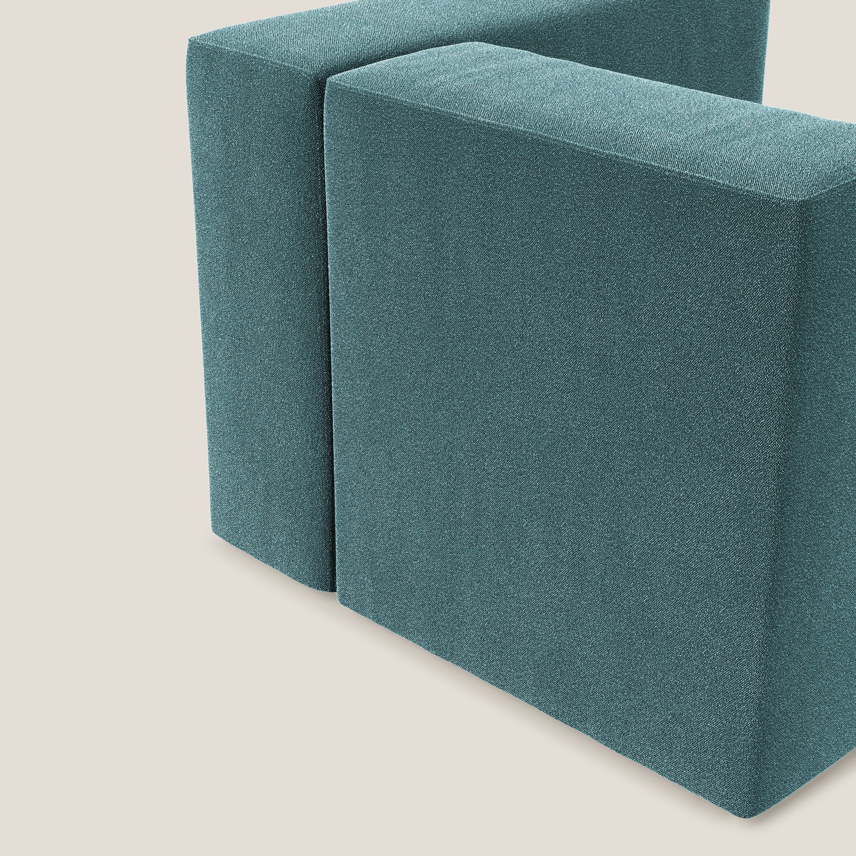 Nettuno modulo angolo/laterale in morbido tessuto bouclè T07 azzurro - divani.store