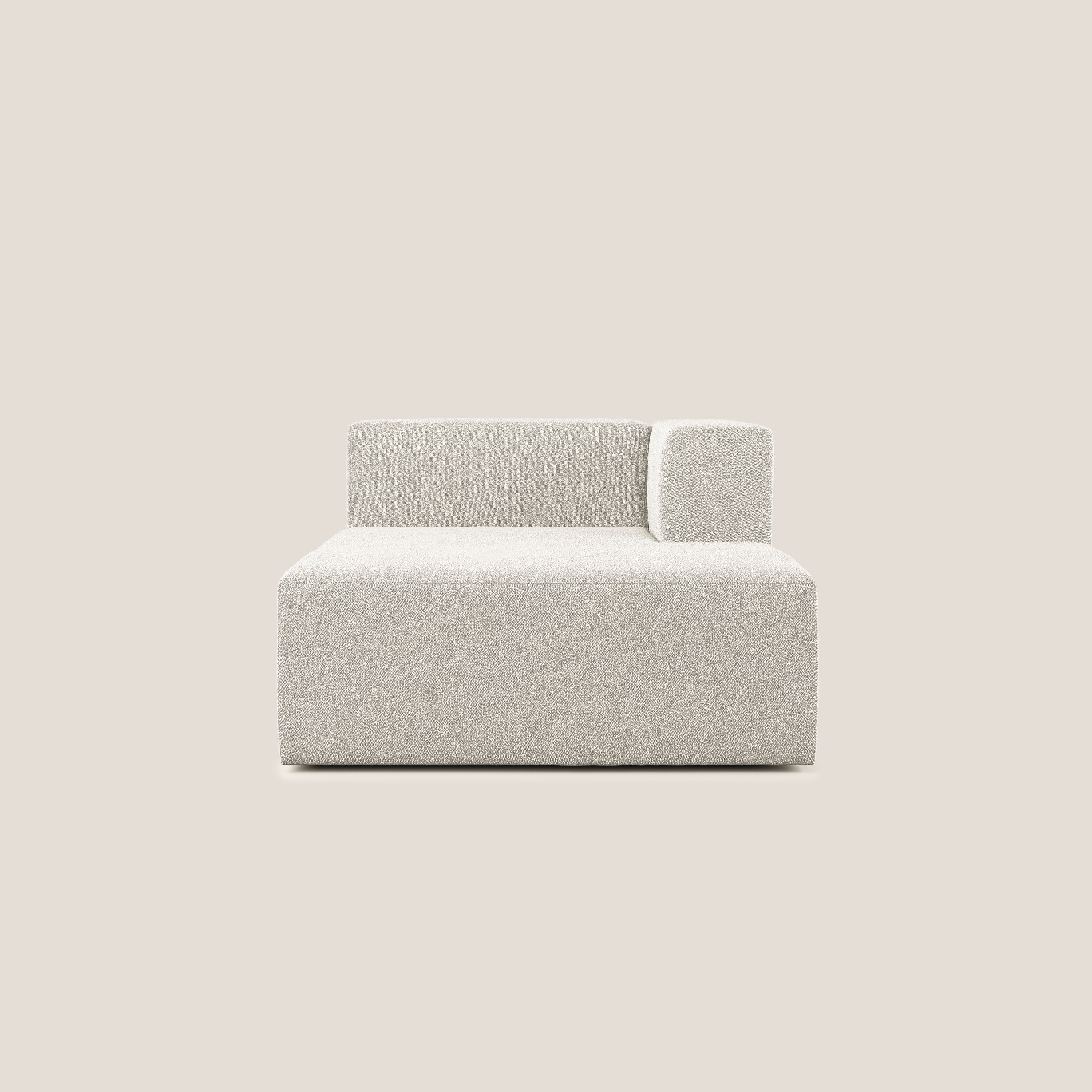 Nettuno modulo chaise longue in morbido tessuto bouclè T07 bianco - divani.store