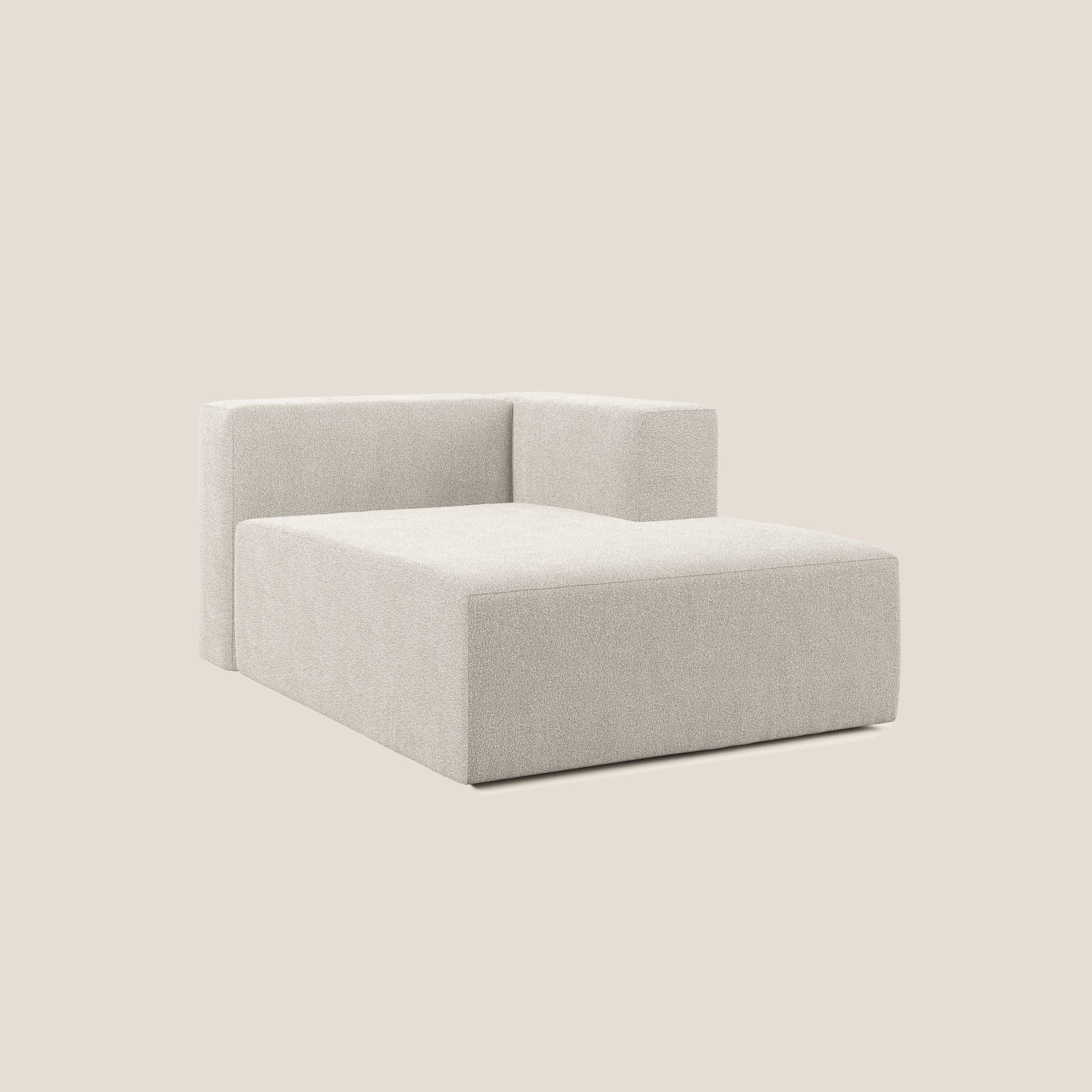 Nettuno modulo chaise longue in morbido tessuto bouclè T07 bianco - divani.store