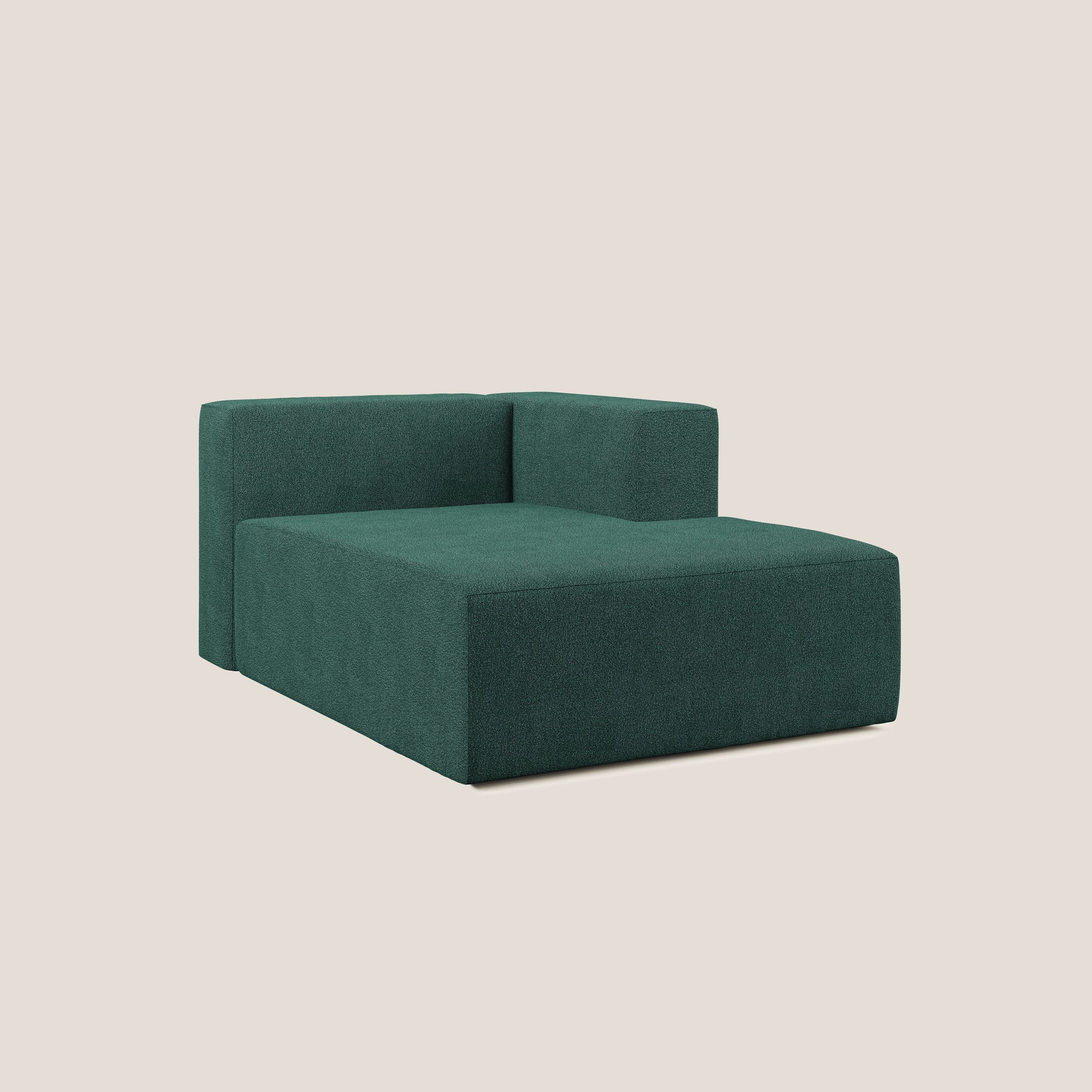 Nettuno modulo chaise longue in morbido tessuto bouclè T07 verde - divani.store