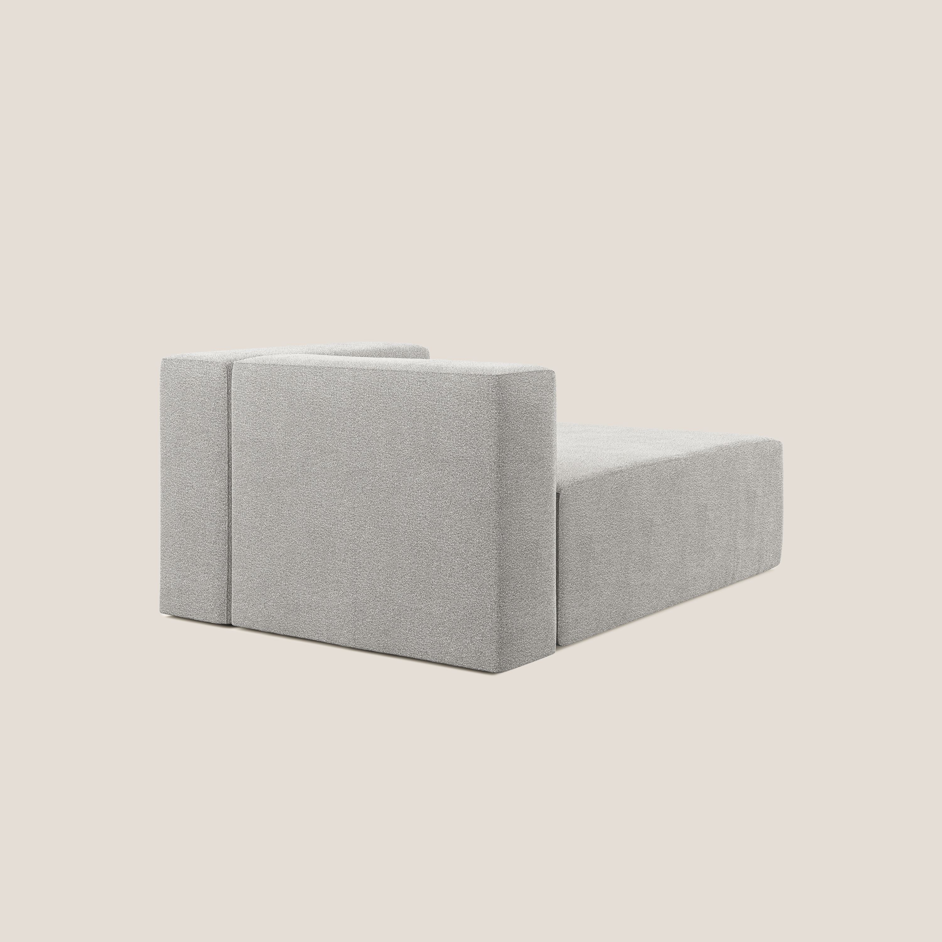 Nettuno modulo chaise longue in morbido tessuto bouclè T07 grigio - divani.store