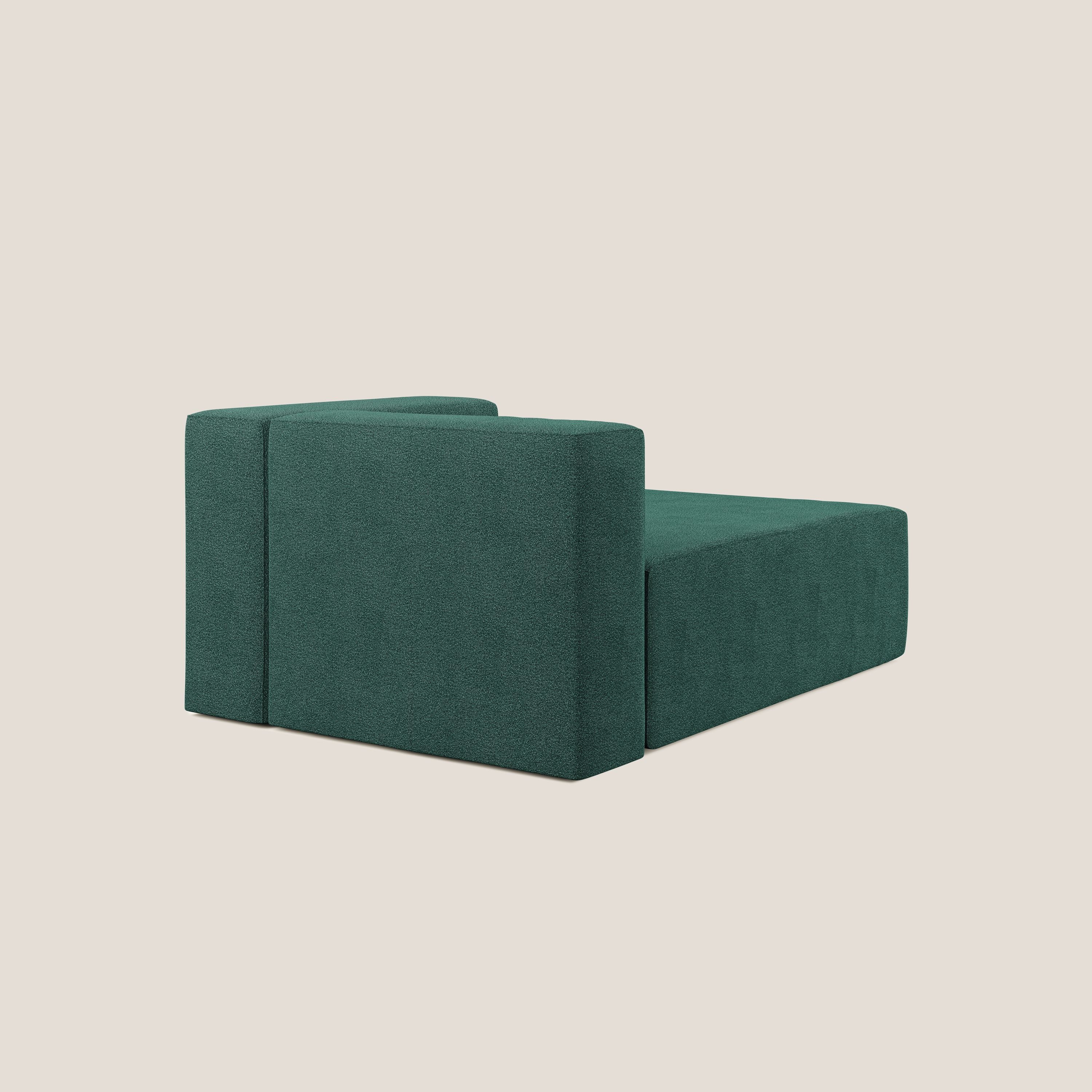 Nettuno modulo chaise longue in morbido tessuto bouclè T07 verde - divani.store