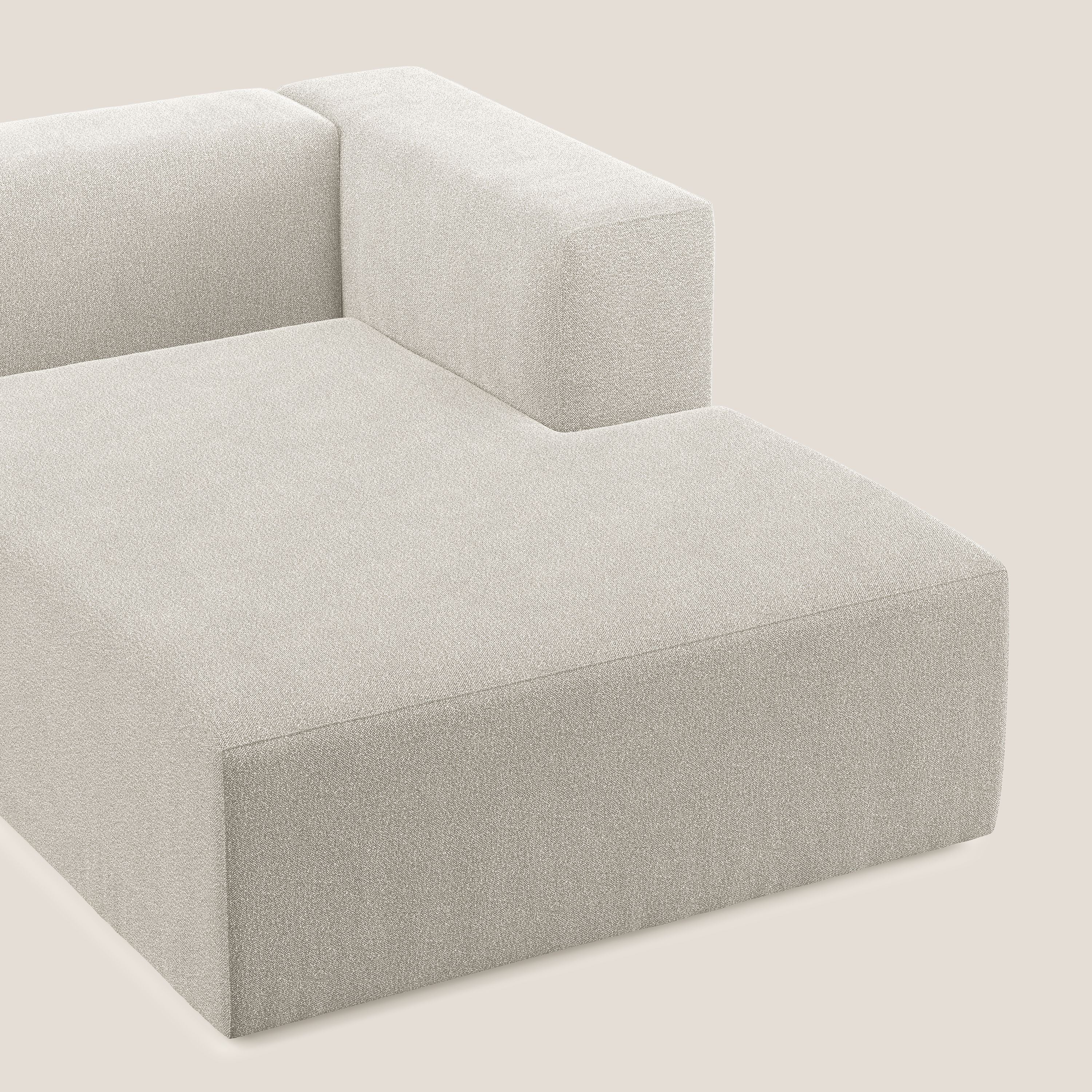 Nettuno modulo chaise longue in morbido tessuto bouclè T07 bianco - divani.store