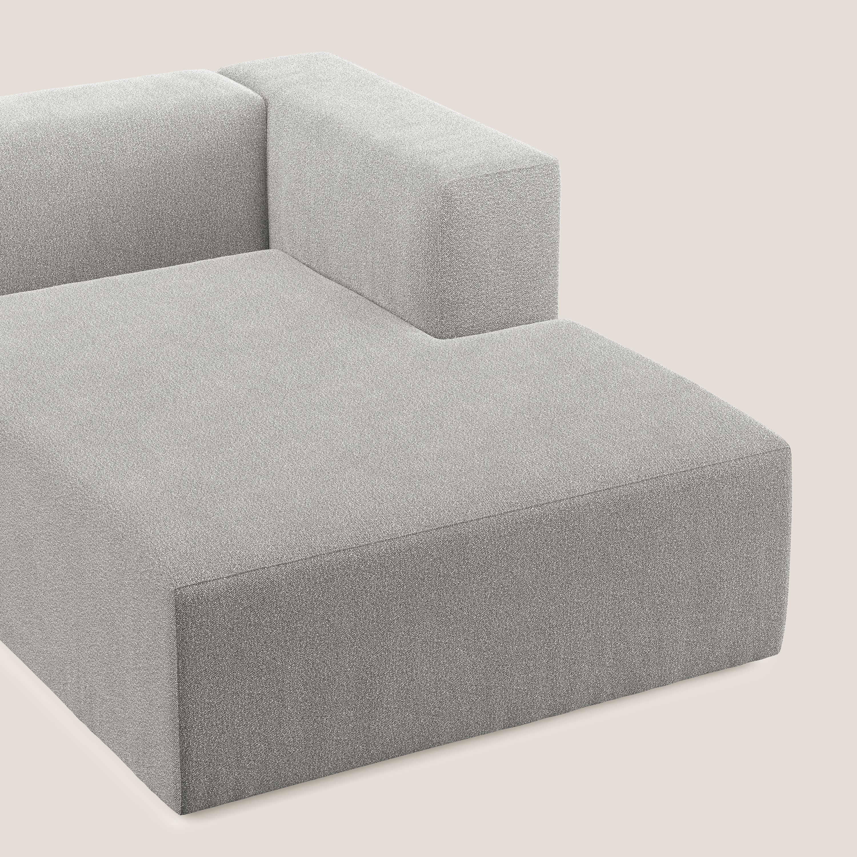 Nettuno modulo chaise longue in morbido tessuto bouclè T07 grigio - divani.store