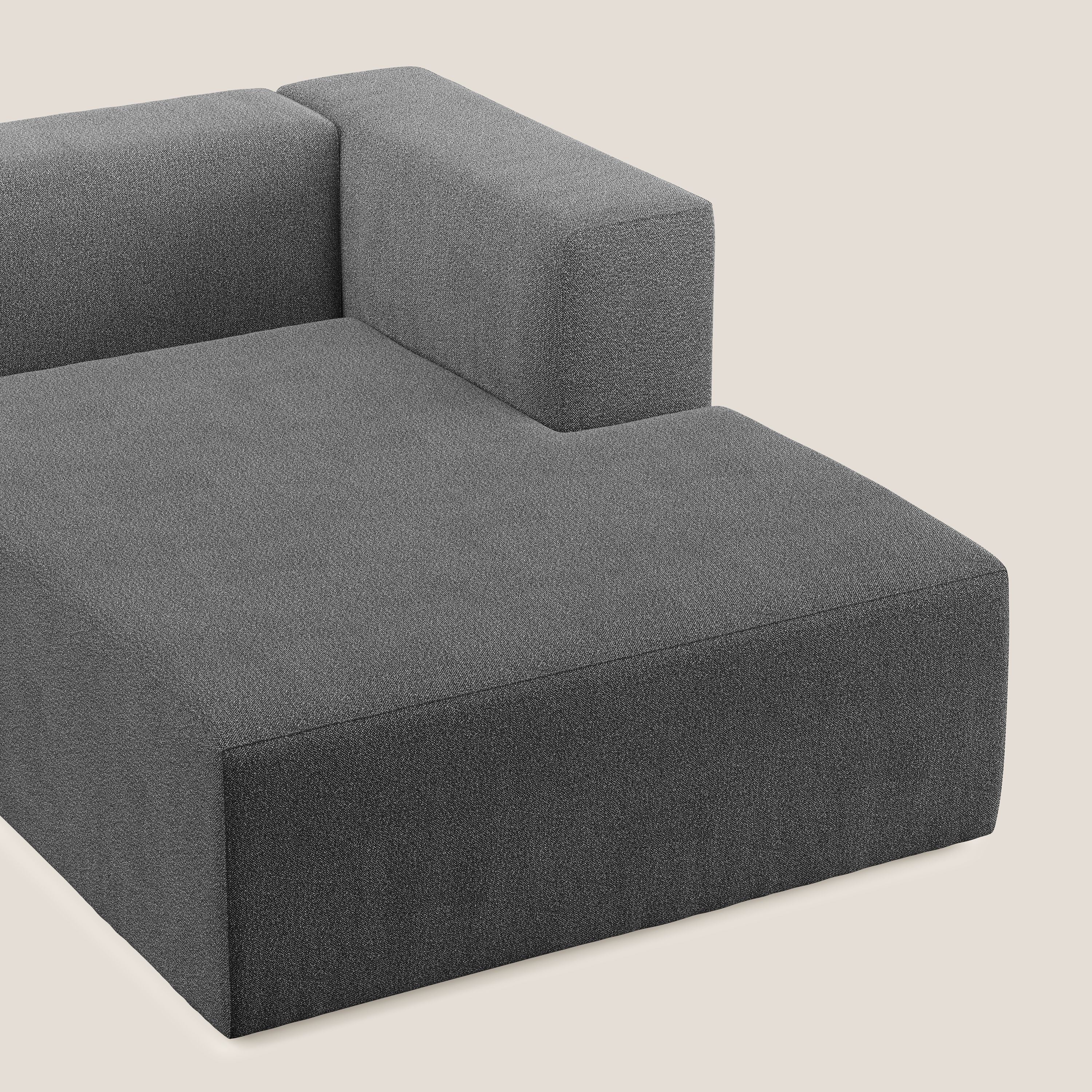 Nettuno modulo chaise longue in morbido tessuto bouclè T07 antracite - divani.store