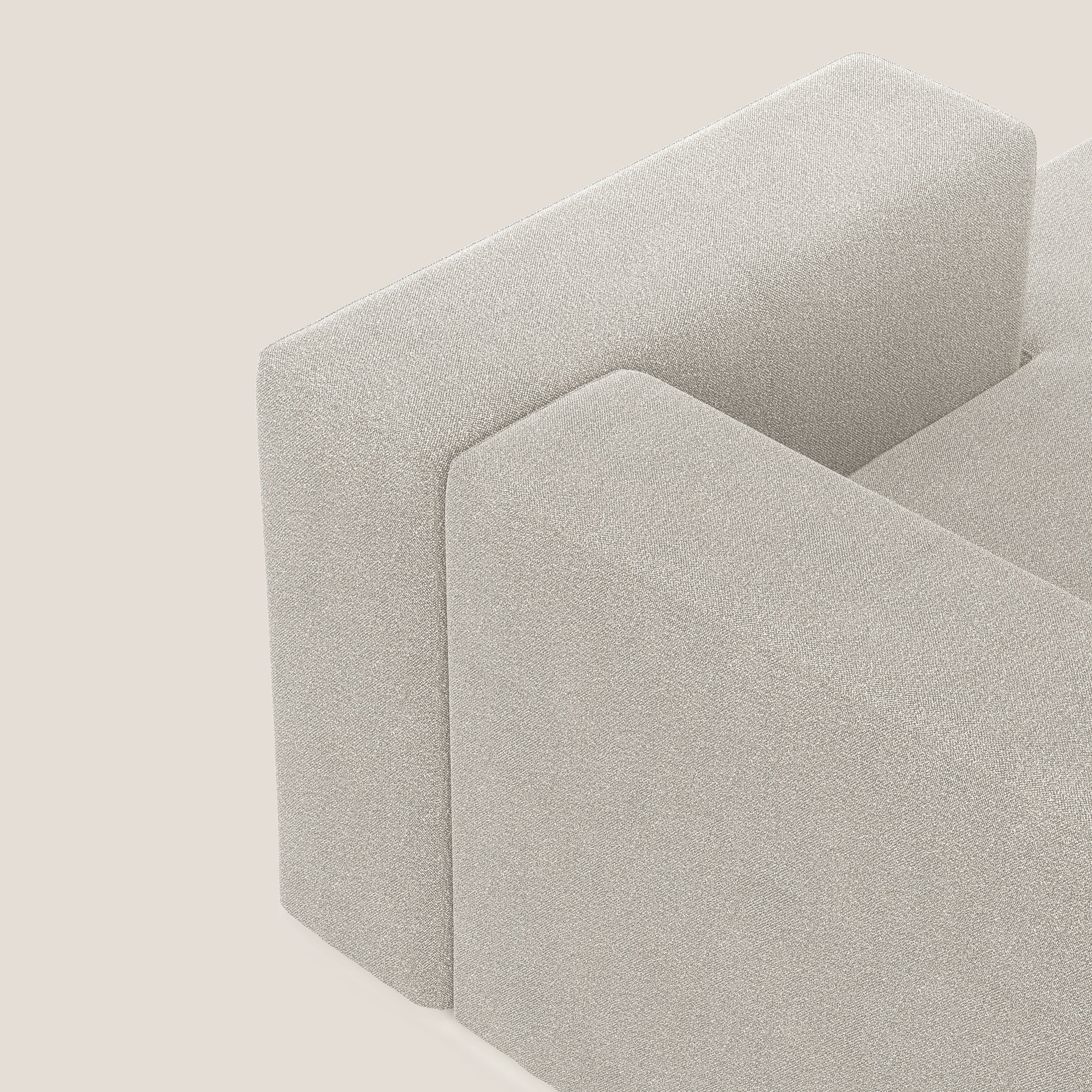 Nettuno modulo chaise longue in morbido tessuto bouclè T07 bianco - divani.store