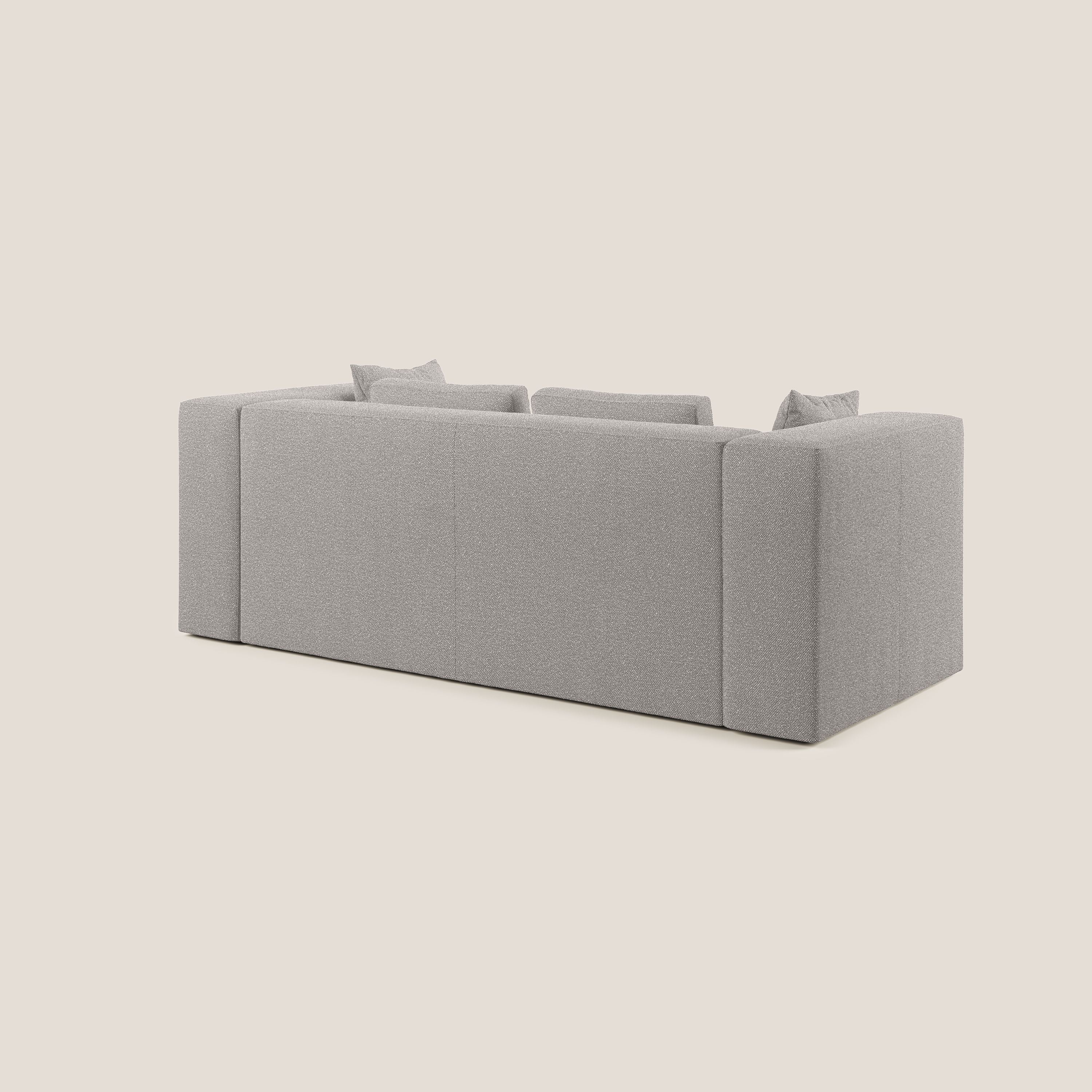 Nettuno divano moderno componibile in morbido tessuto bouclè T07 grigio - divani.store