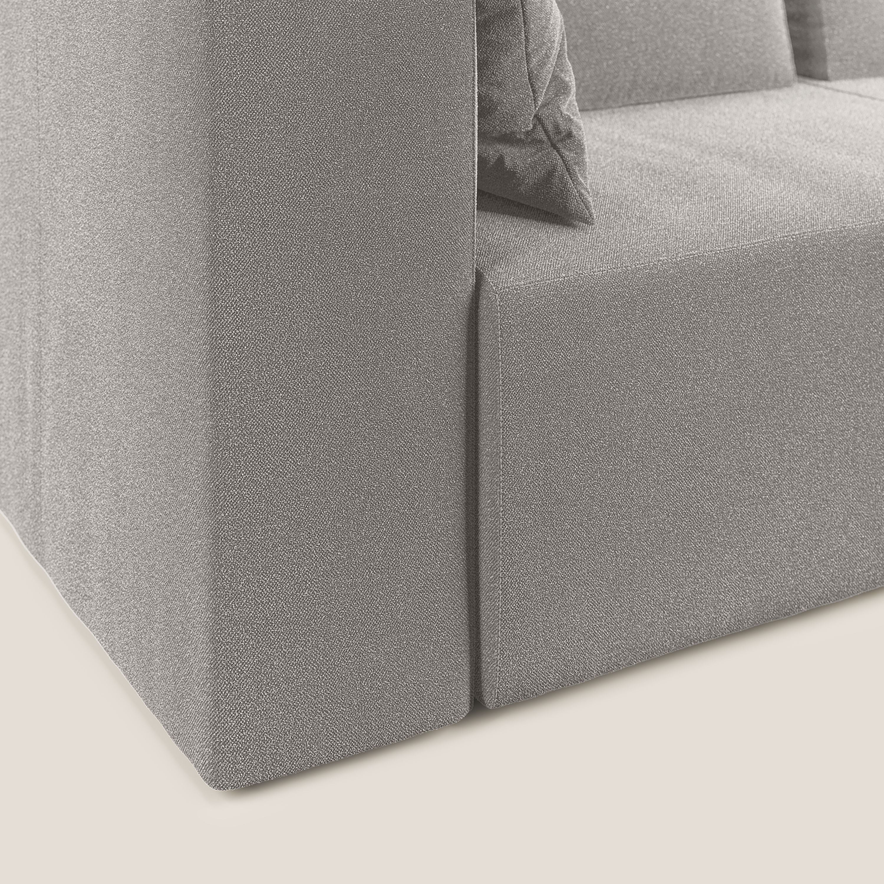 Nettuno divano moderno componibile in morbido tessuto bouclè T07 grigio - divani.store