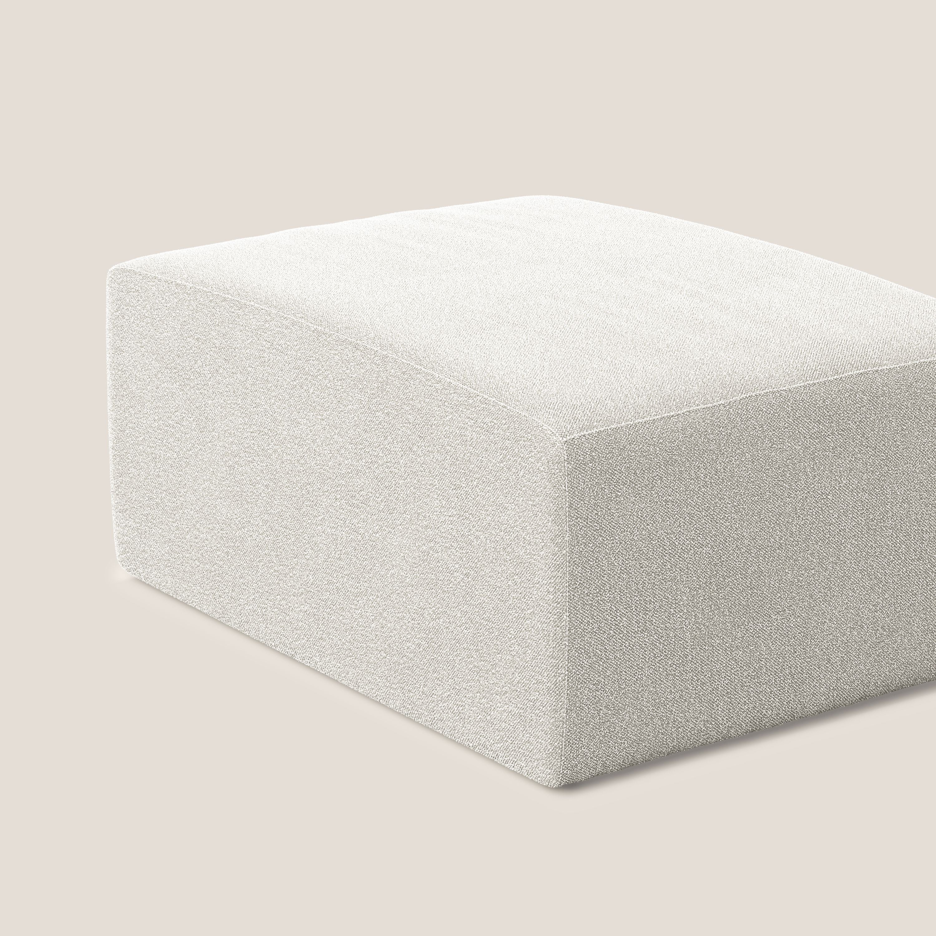 Nettuno modulo pouf in morbido tessuto bouclè T07 bianco - divani.store