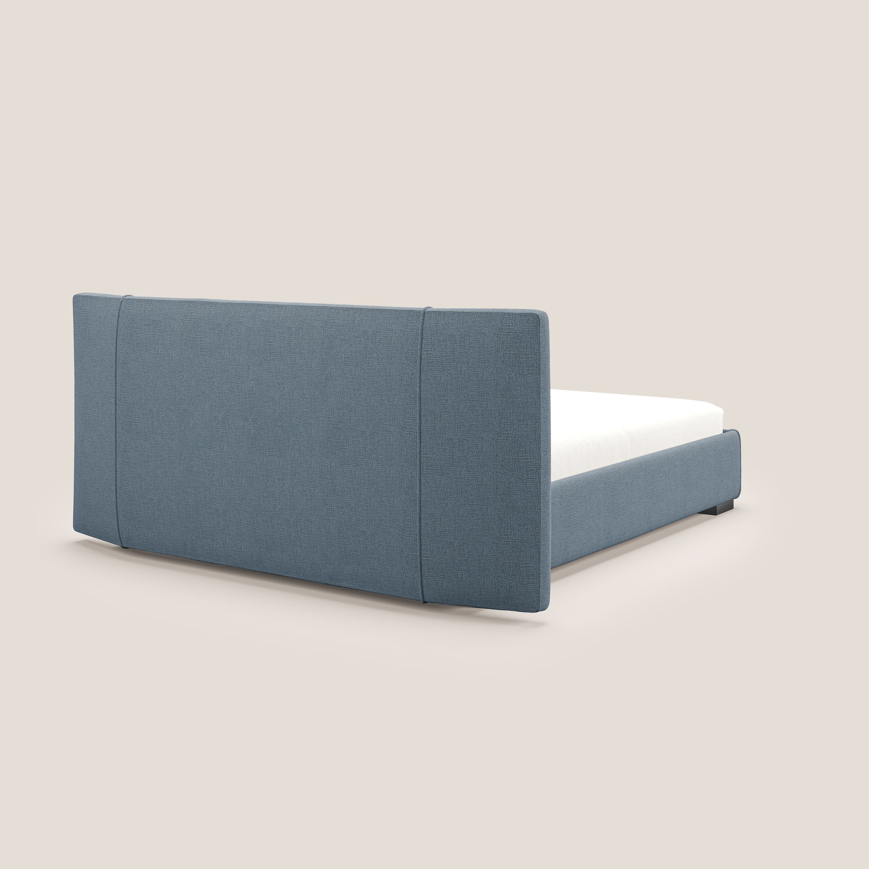 Omero letto imbottito contenitore sfoderabile in tessuto fiammato impermeabile T14 - divani.store