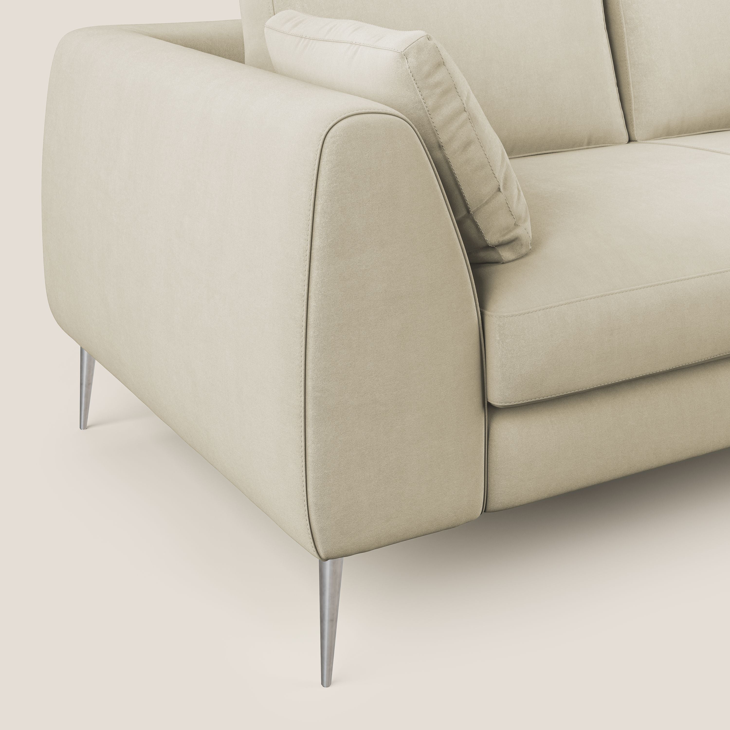 Plano divano moderno in microfibra tecnica smacchiabile T11 panna - divani.store