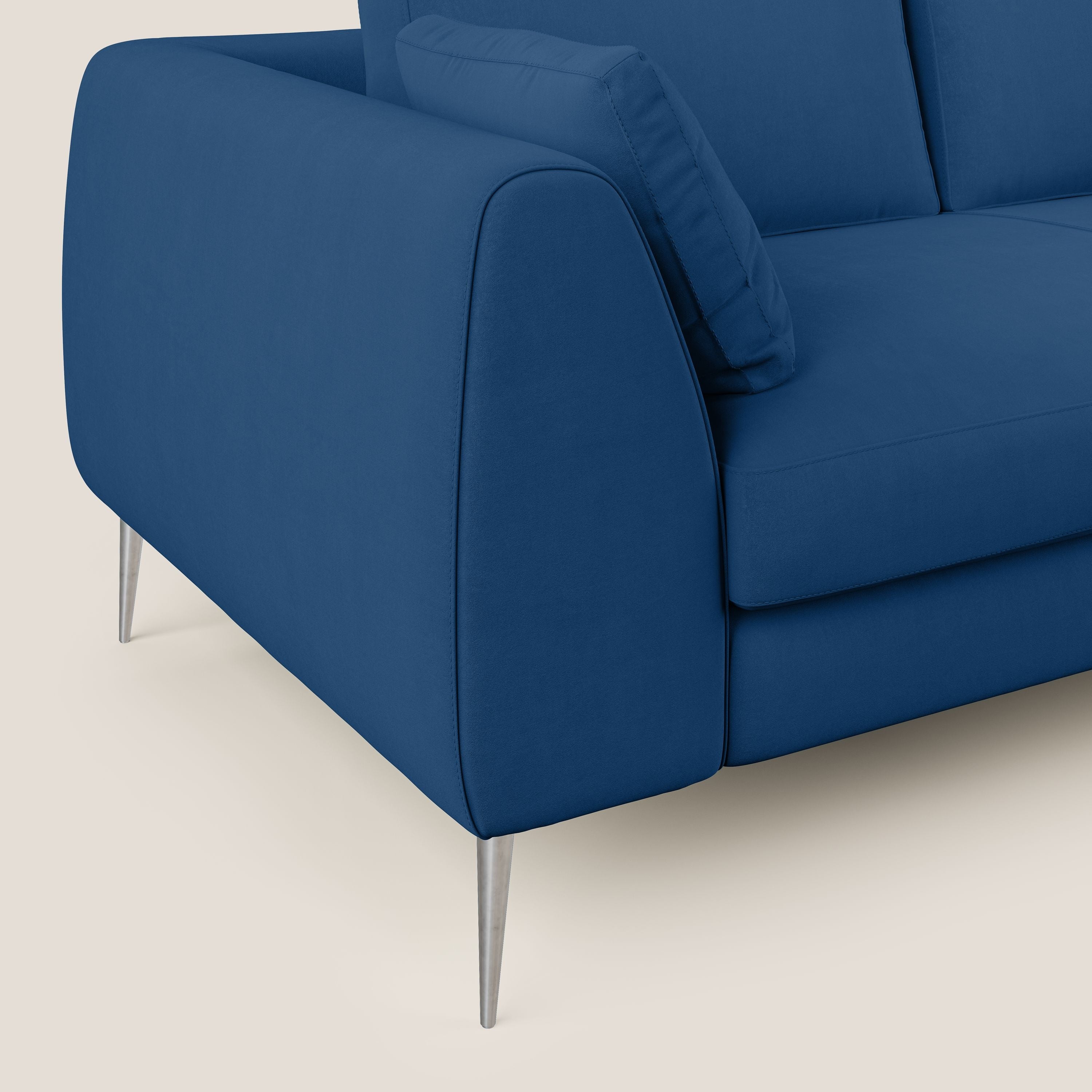 Plano divano moderno in microfibra tecnica smacchiabile T11 blu - divani.store