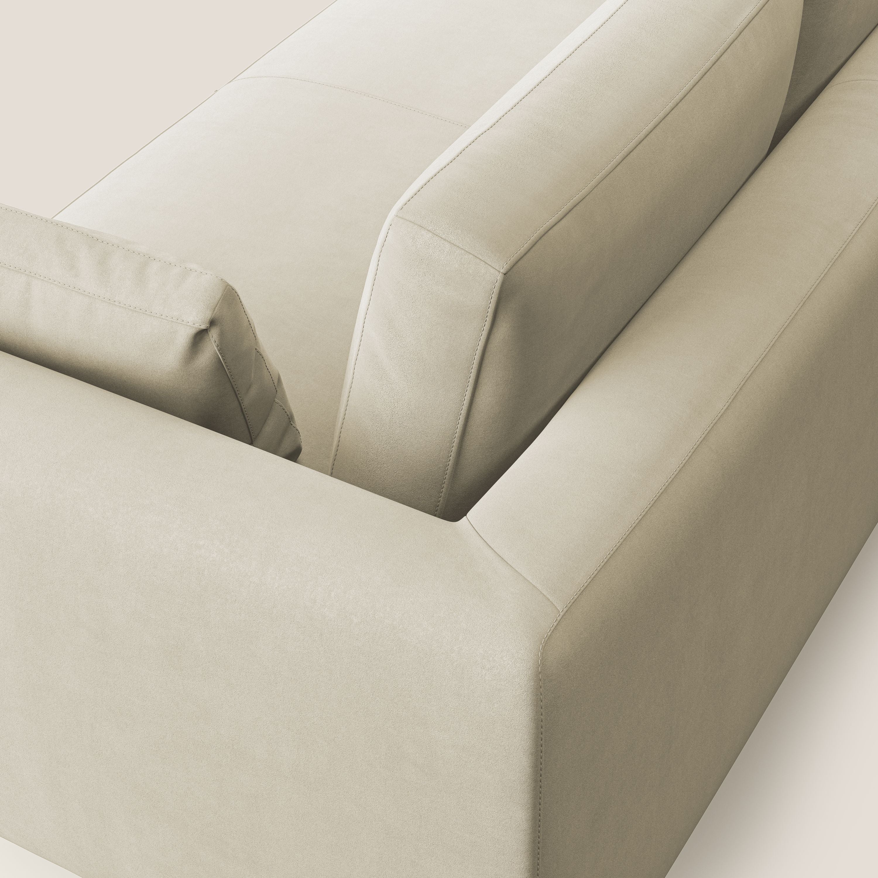 Plano divano moderno in microfibra tecnica smacchiabile T11 panna - divani.store