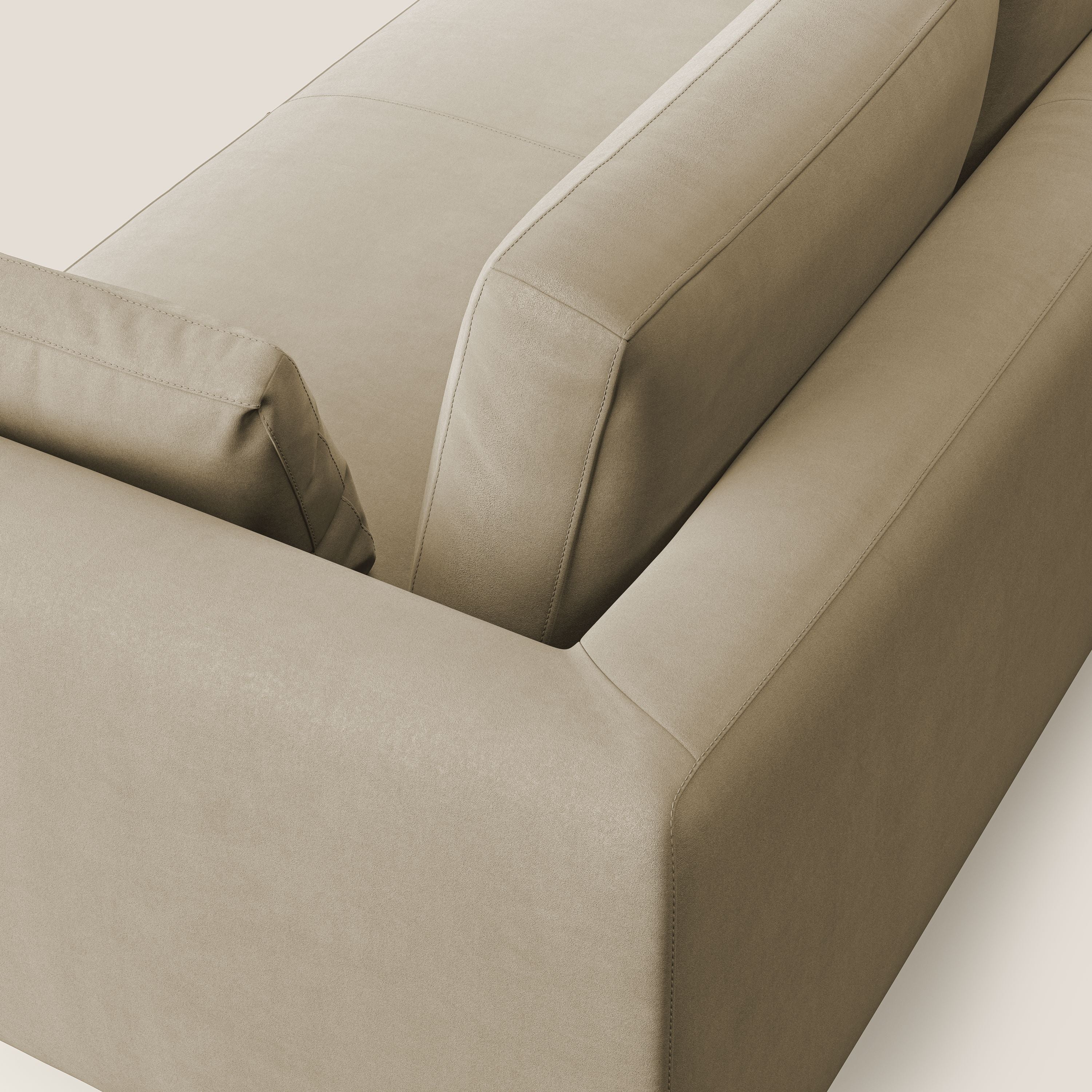 Plano divano moderno in microfibra tecnica smacchiabile T11 beige - divani.store