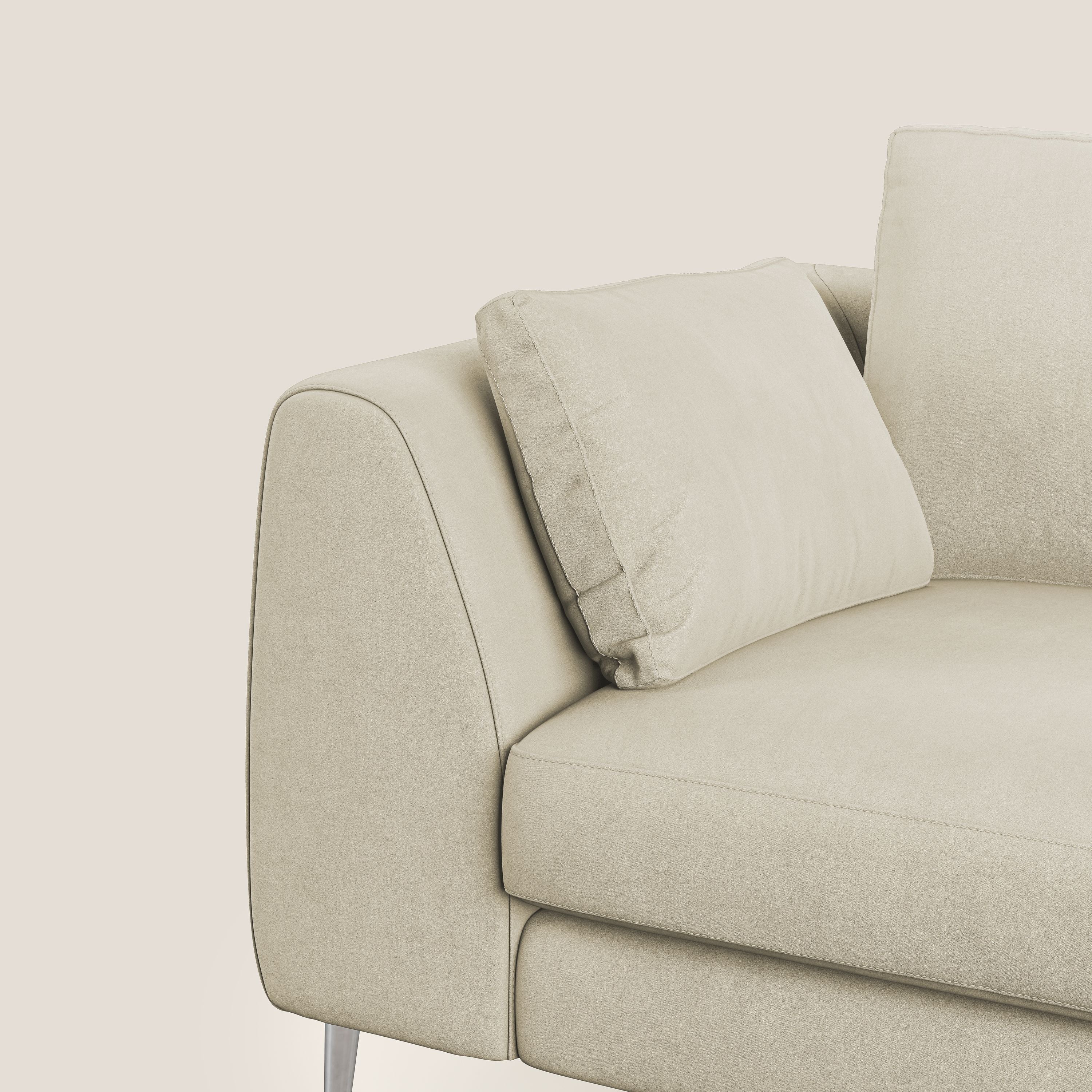 Plano divano moderno in microfibra tecnica smacchiabile T11 panna - divani.store