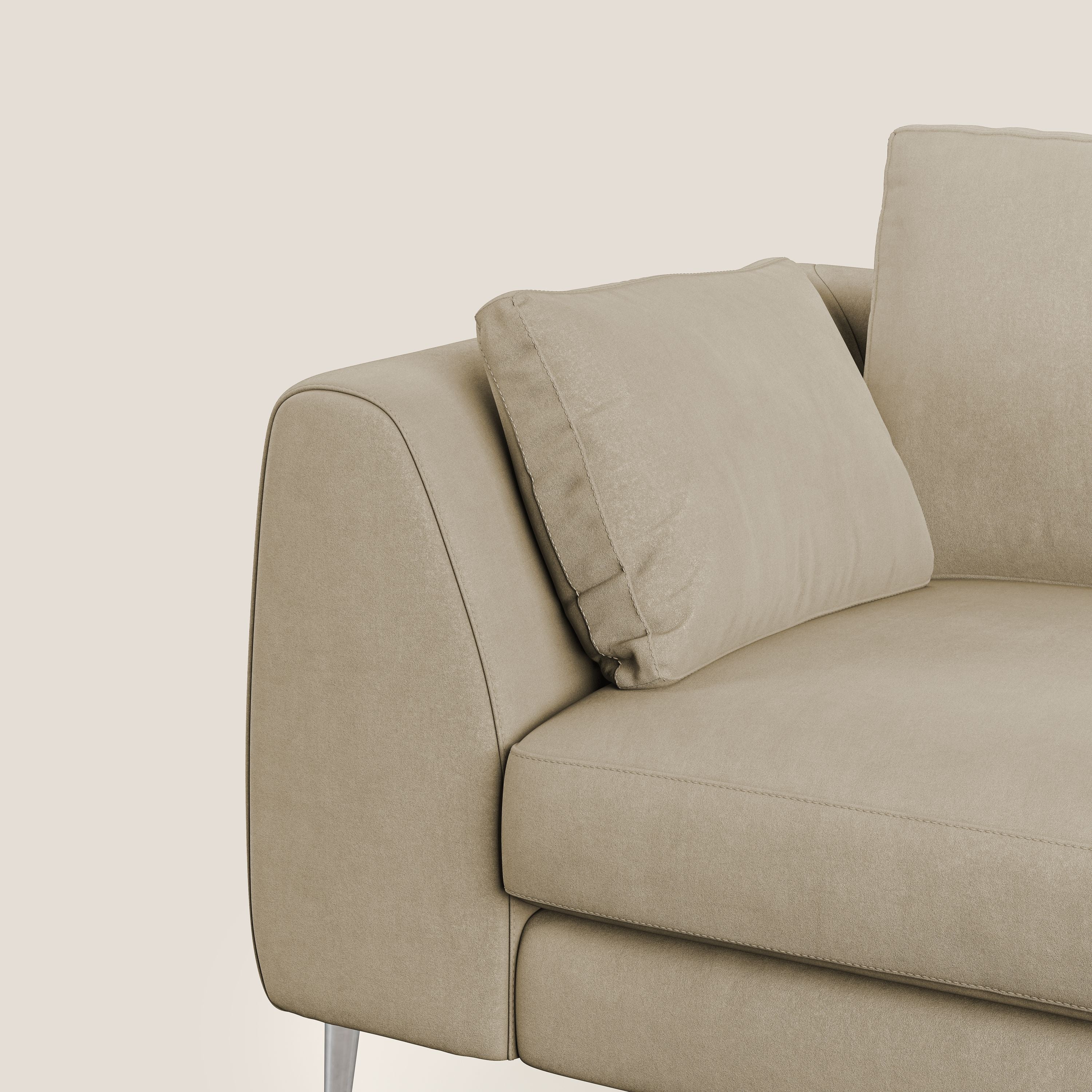 Plano divano moderno in microfibra tecnica smacchiabile T11 beige - divani.store