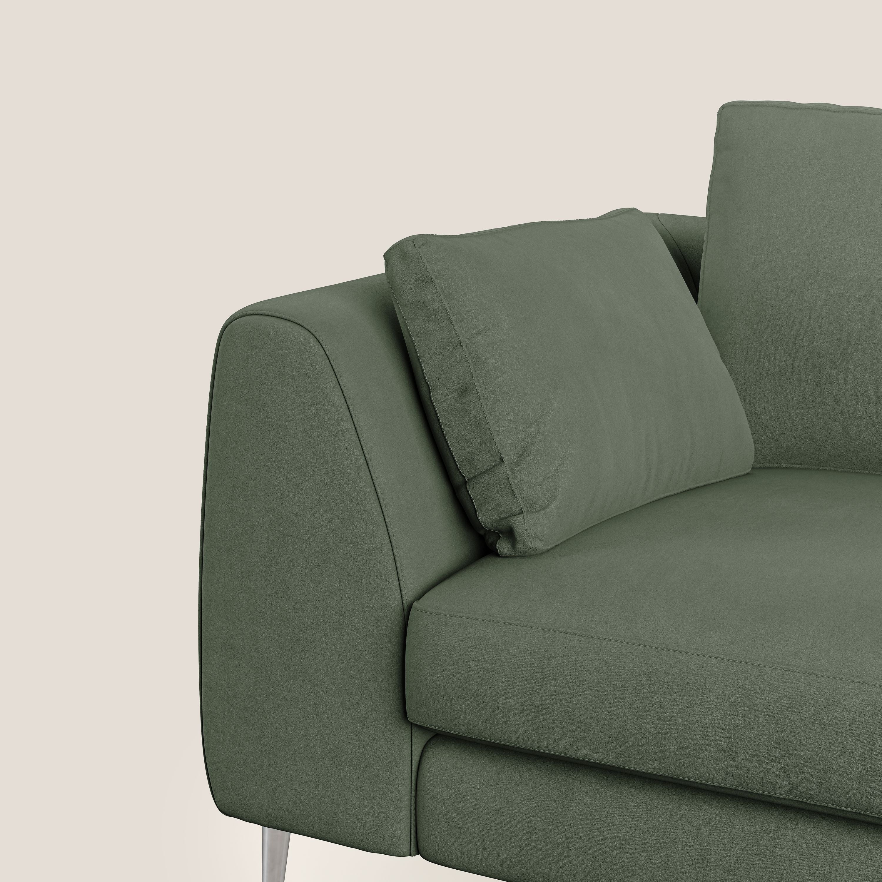 Plano divano moderno in microfibra tecnica smacchiabile T11 verde - divani.store