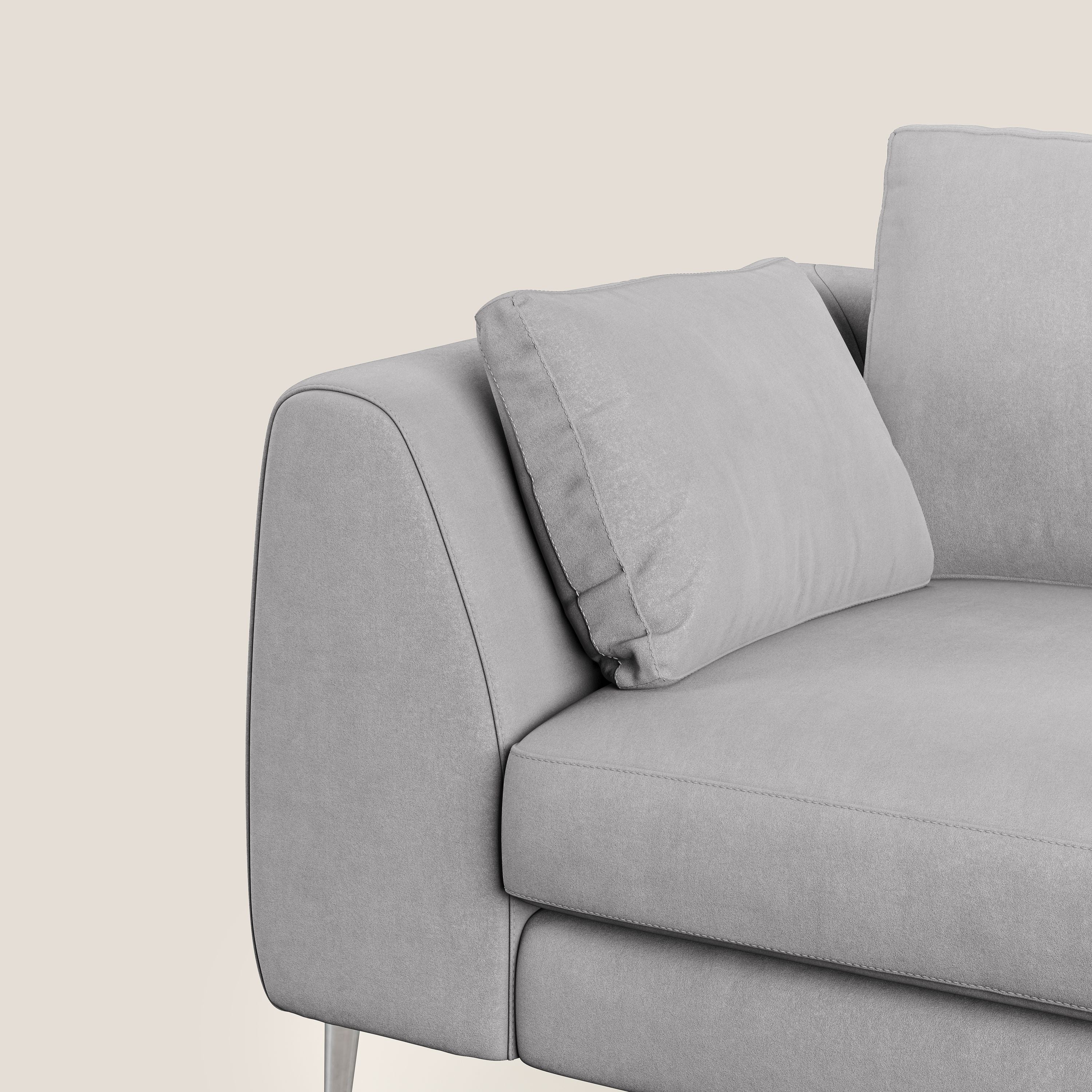 Plano divano moderno in microfibra tecnica smacchiabile T11 grigio - divani.store