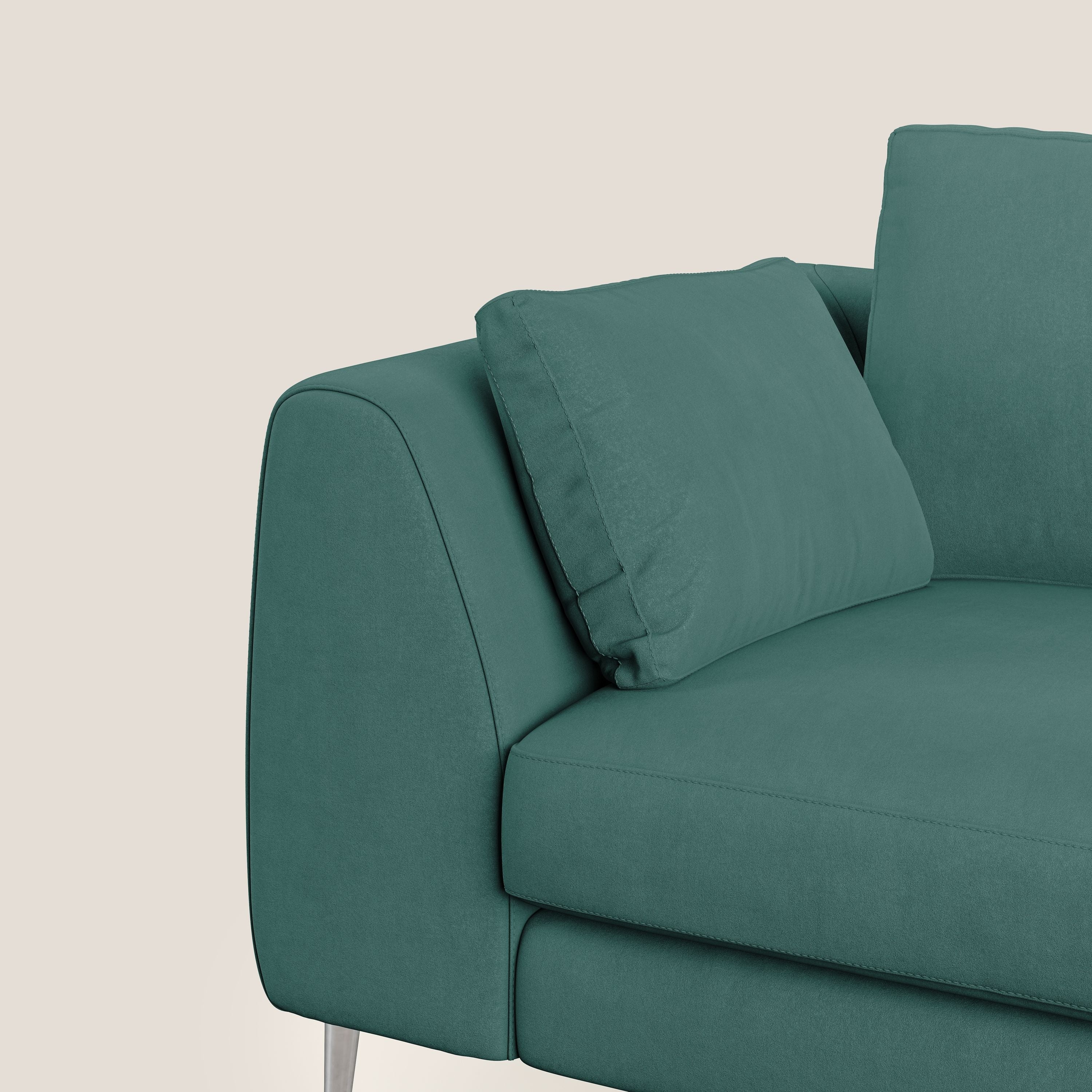 Plano divano moderno in microfibra tecnica smacchiabile T11 petrolio - divani.store