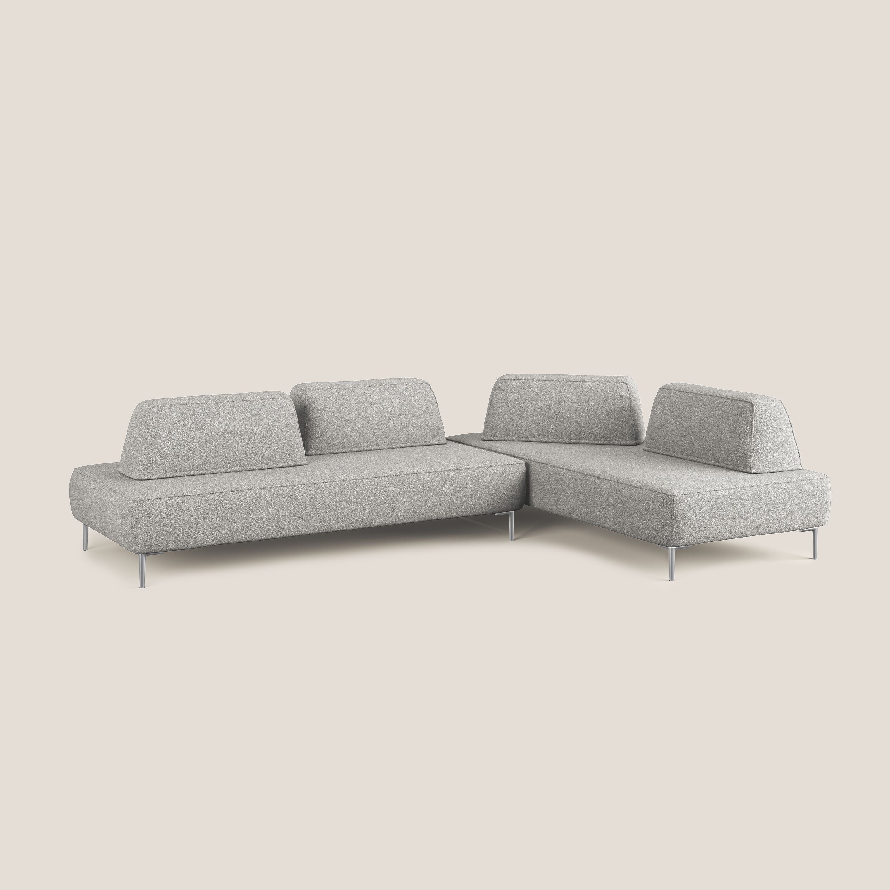 Newton divano angolare modulare con schienali movibili T07 grigio - divani.store