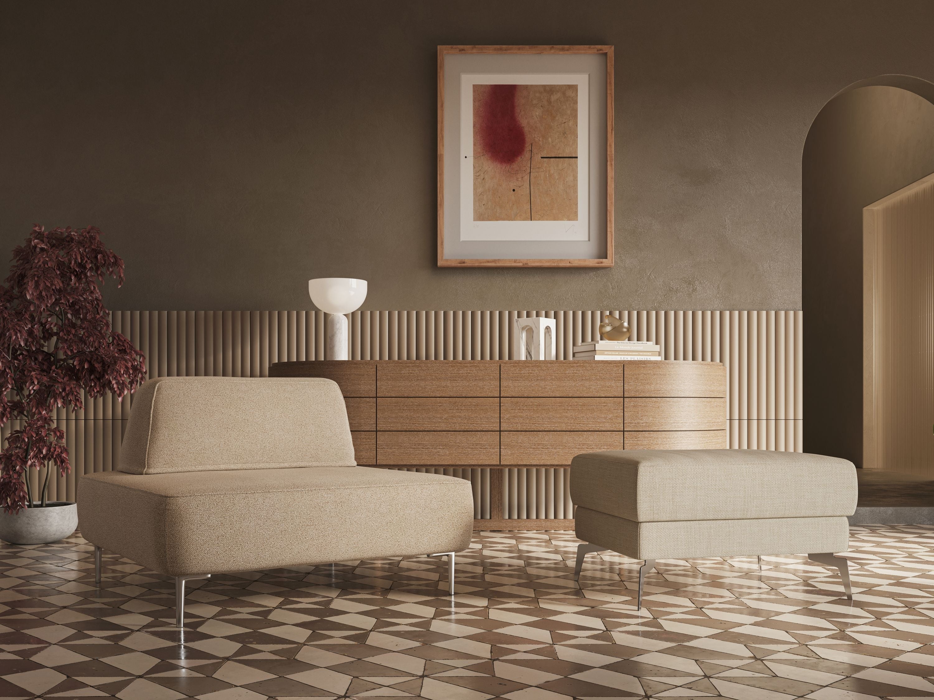 Newton poltrona modulare con schienali movibili T07 blu - divani.store