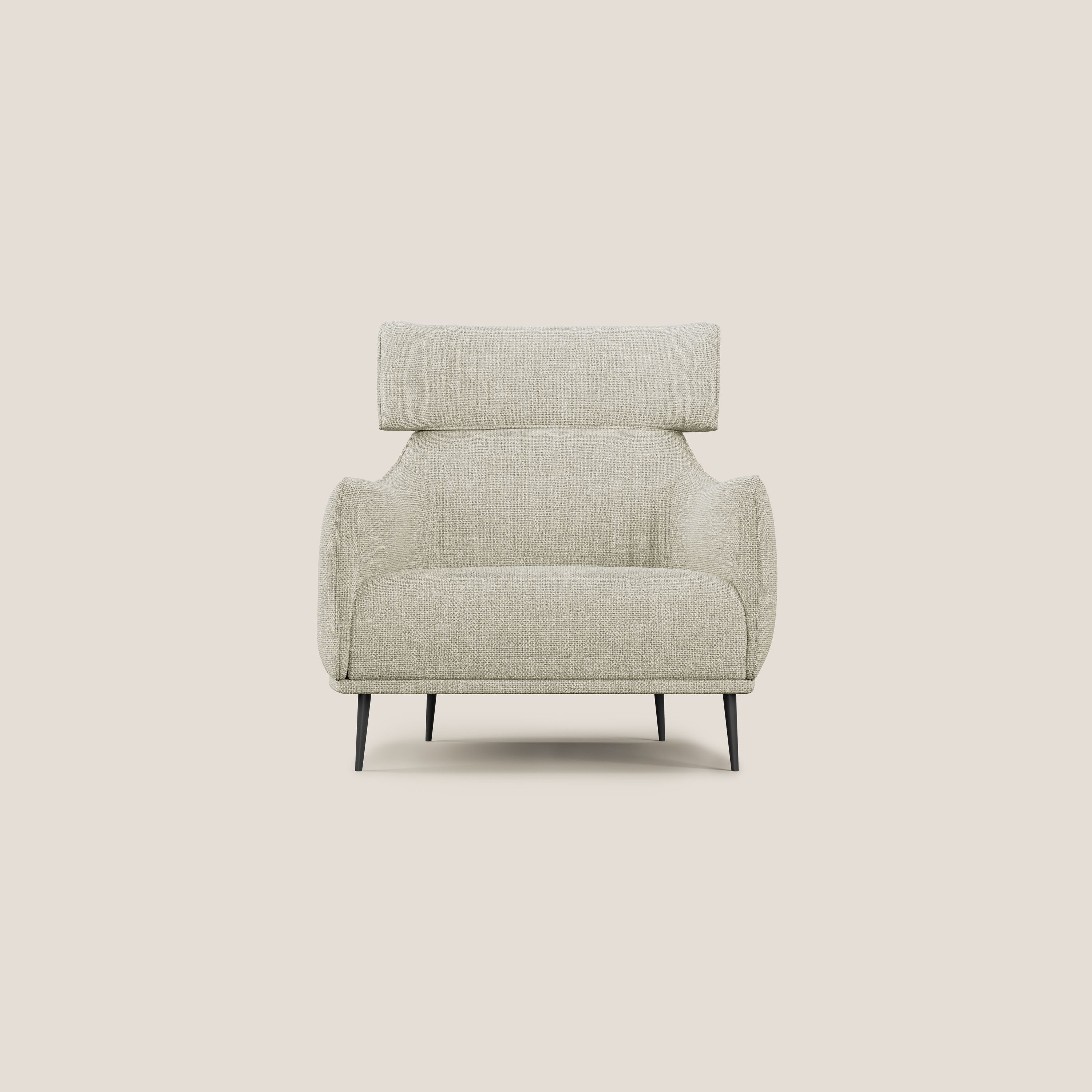 Zelda Poltroncina dal design moderno in morbido tessuto impermeabile T06 panna - divani.store