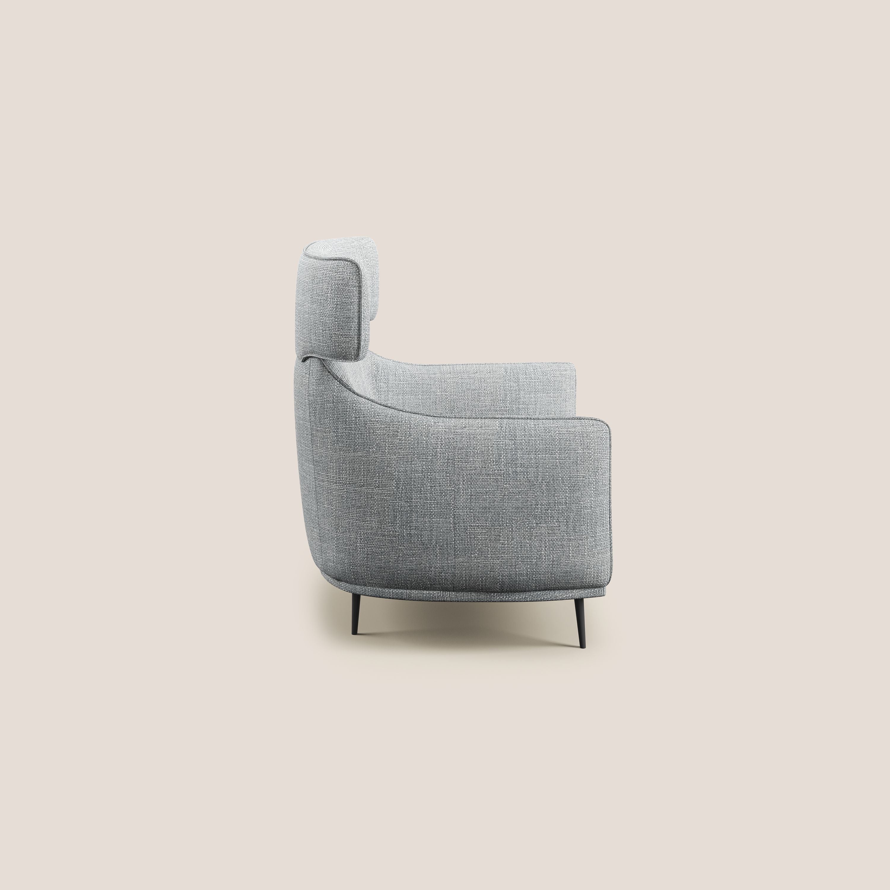 Zelda Poltroncina dal design moderno in morbido tessuto impermeabile T06 grigio - divani.store