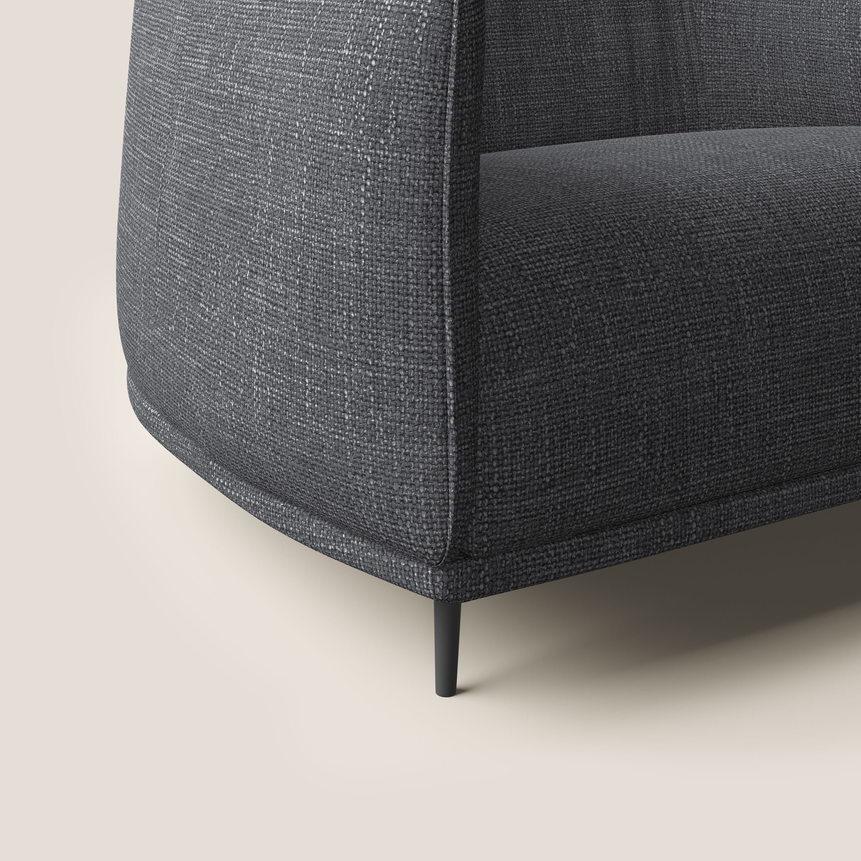 Zelda Poltroncina dal design moderno in morbido tessuto impermeabile T06 antracite - divani.store