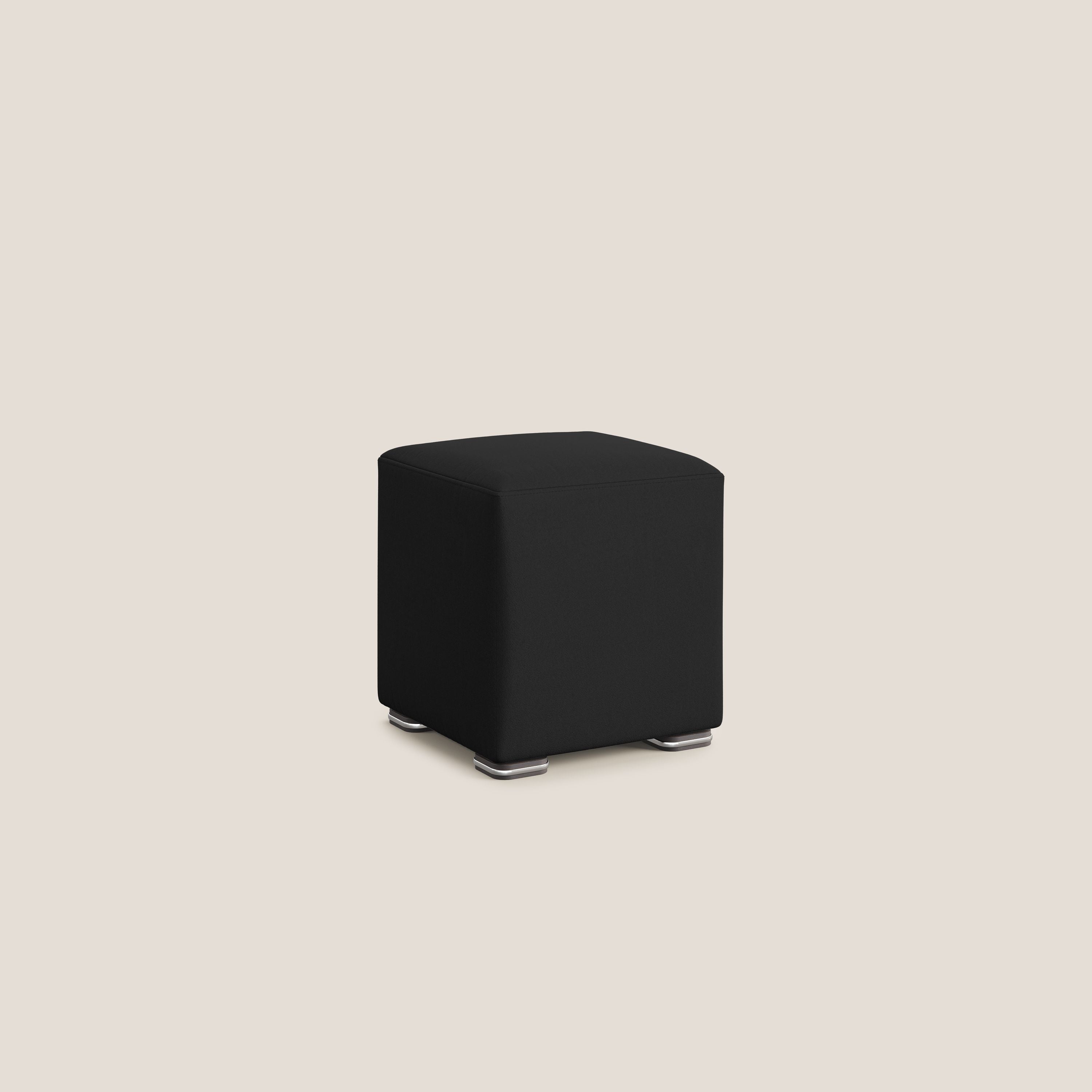 Cube pouf in microfibra smacchiabile T11 nero - divani.store