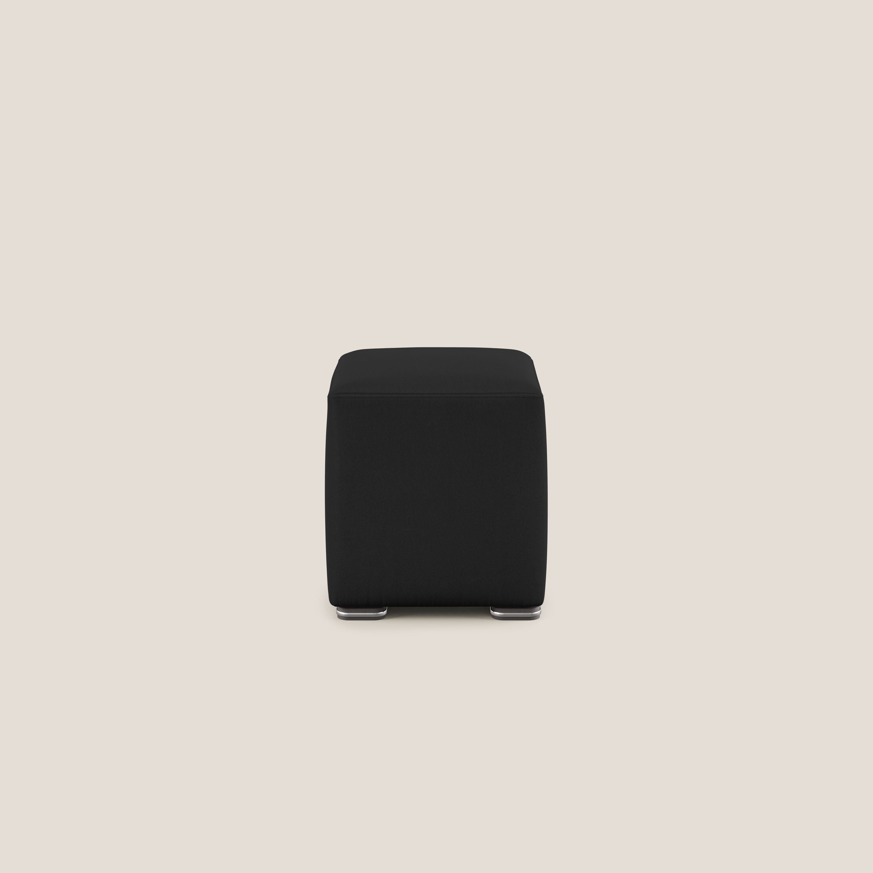 Cube pouf in microfibra smacchiabile T11 nero - divani.store