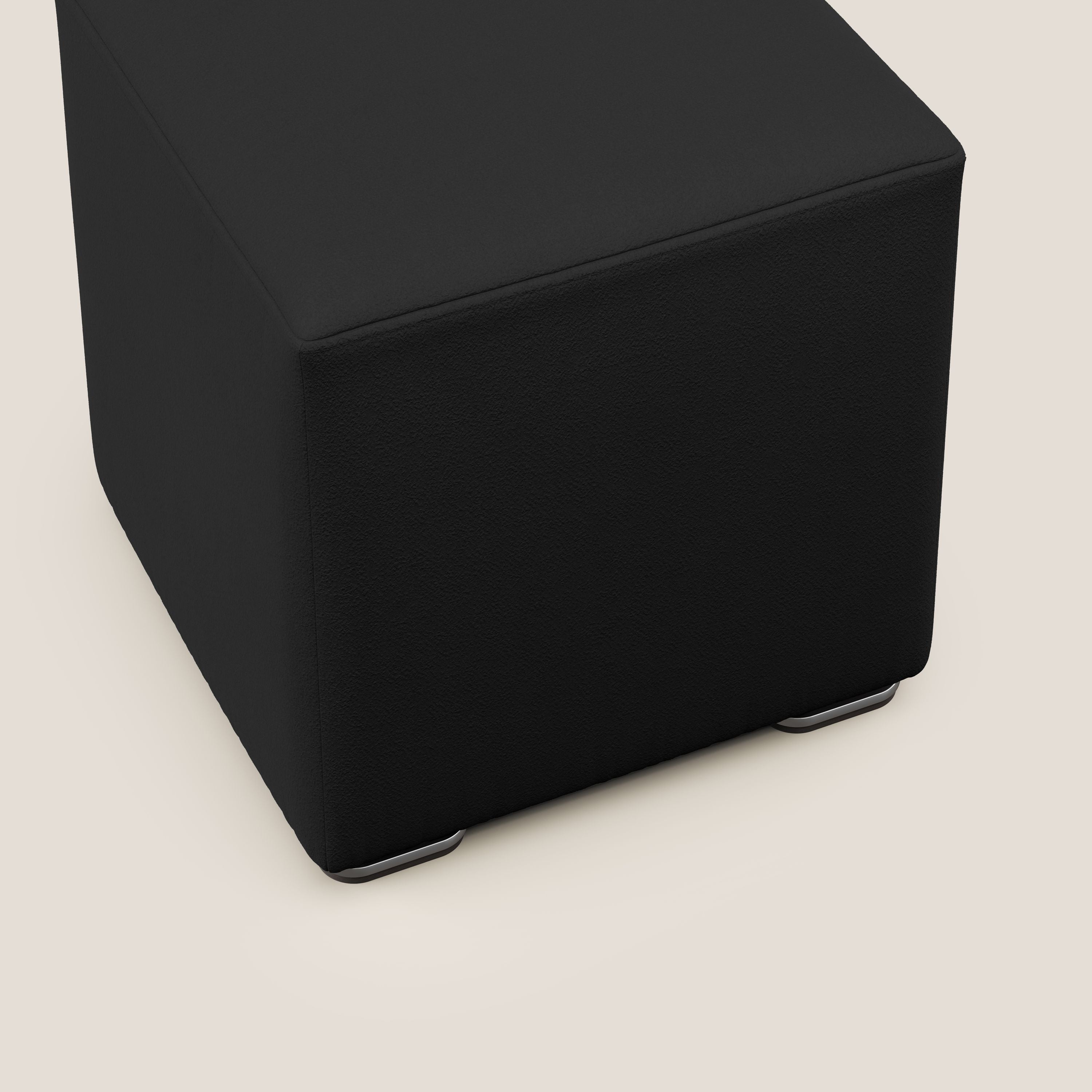 Cube pouf in microfibra smacchiabile T11 nero - divani.store