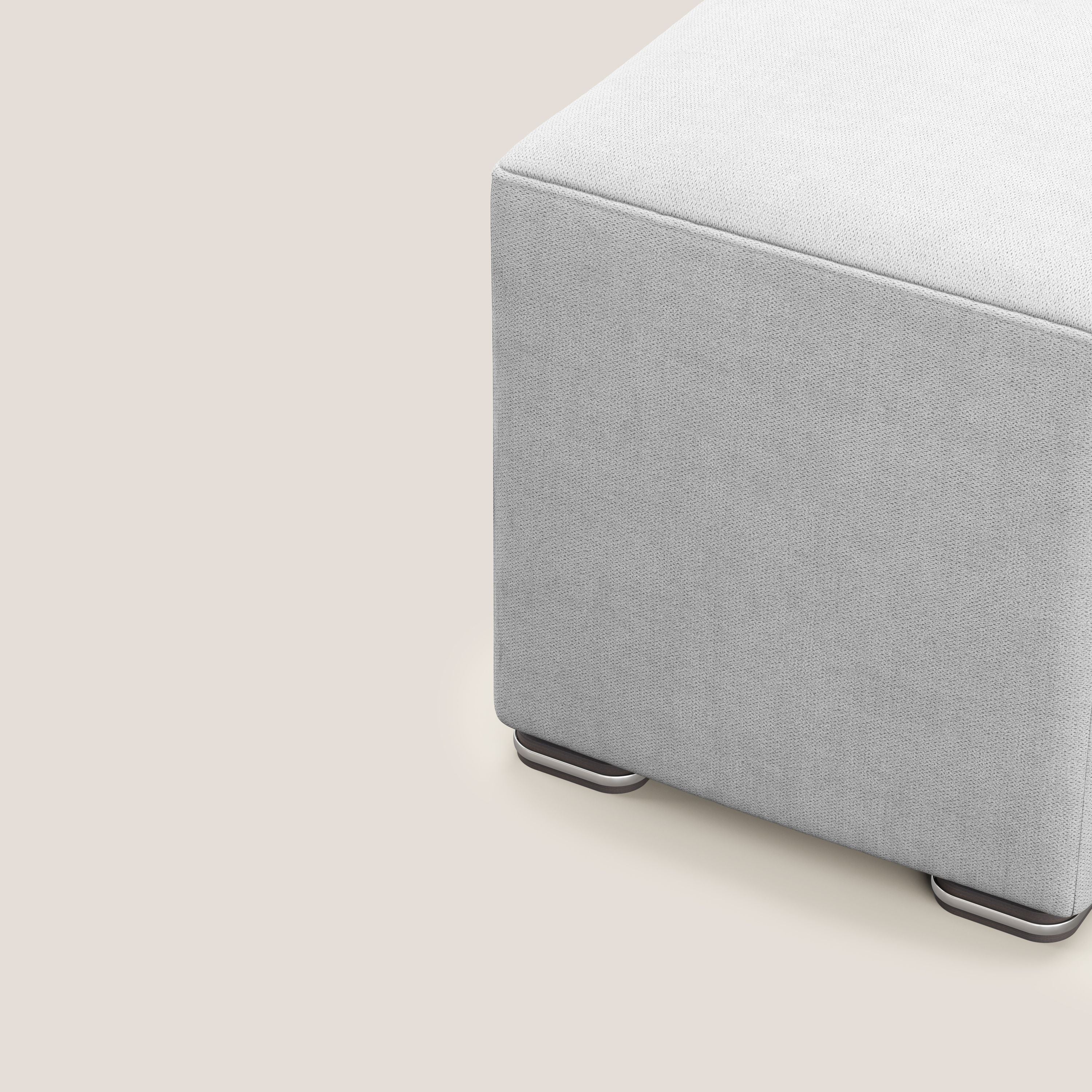 Cube pouf in tessuto morbido impermeabile T02 grigio chiaro - divani.store