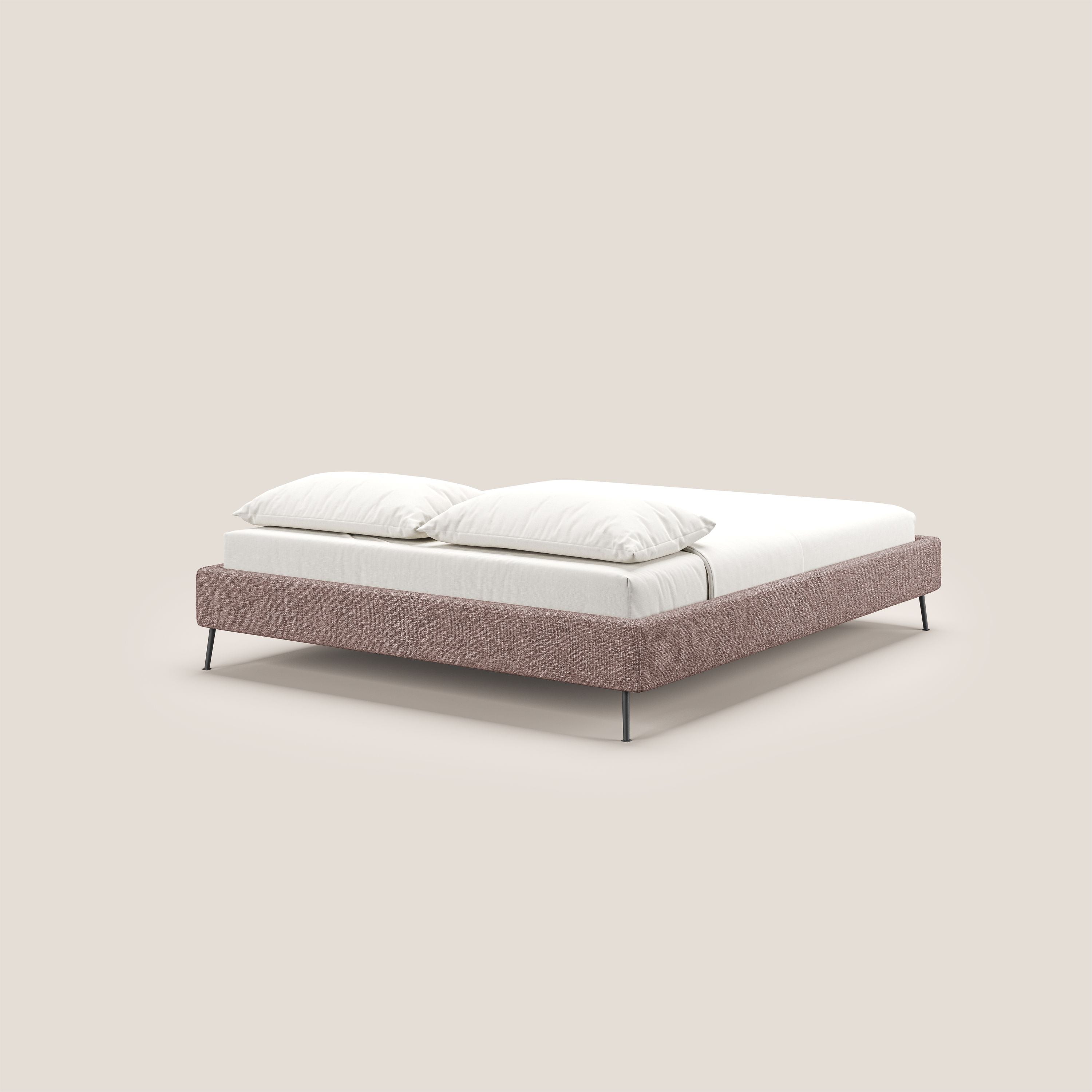 Steve sommier giroletto piedi alti in tessuto impermeabile T10 rosa - divani.store